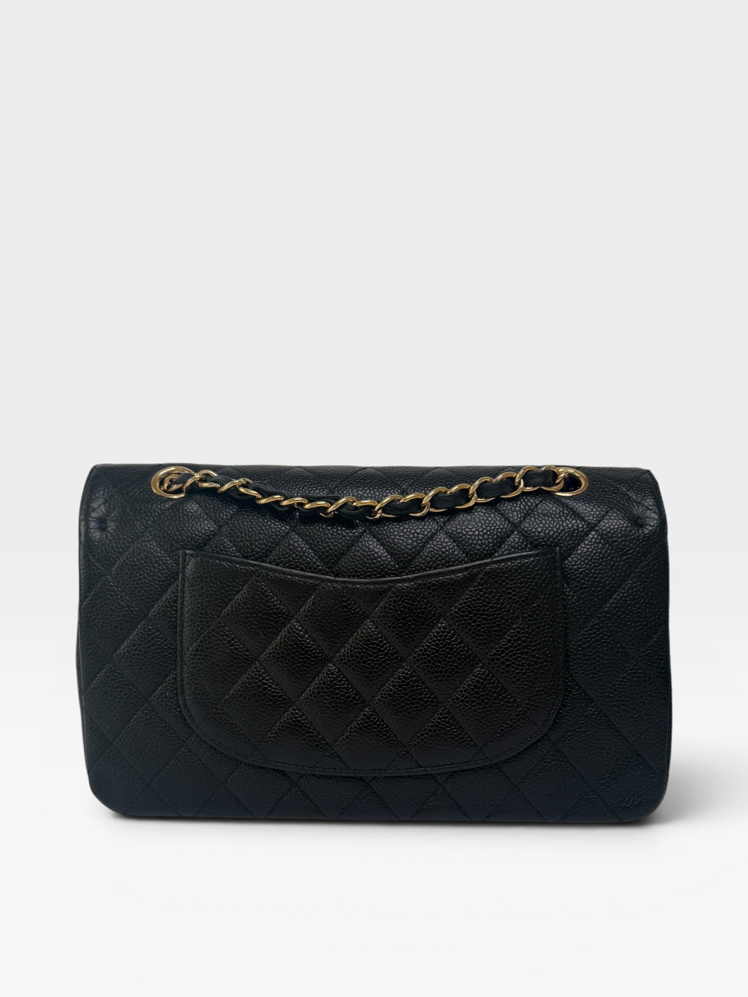 Chanel Medium Classic Double Flap Black Caviar Leather With Gold Hardware