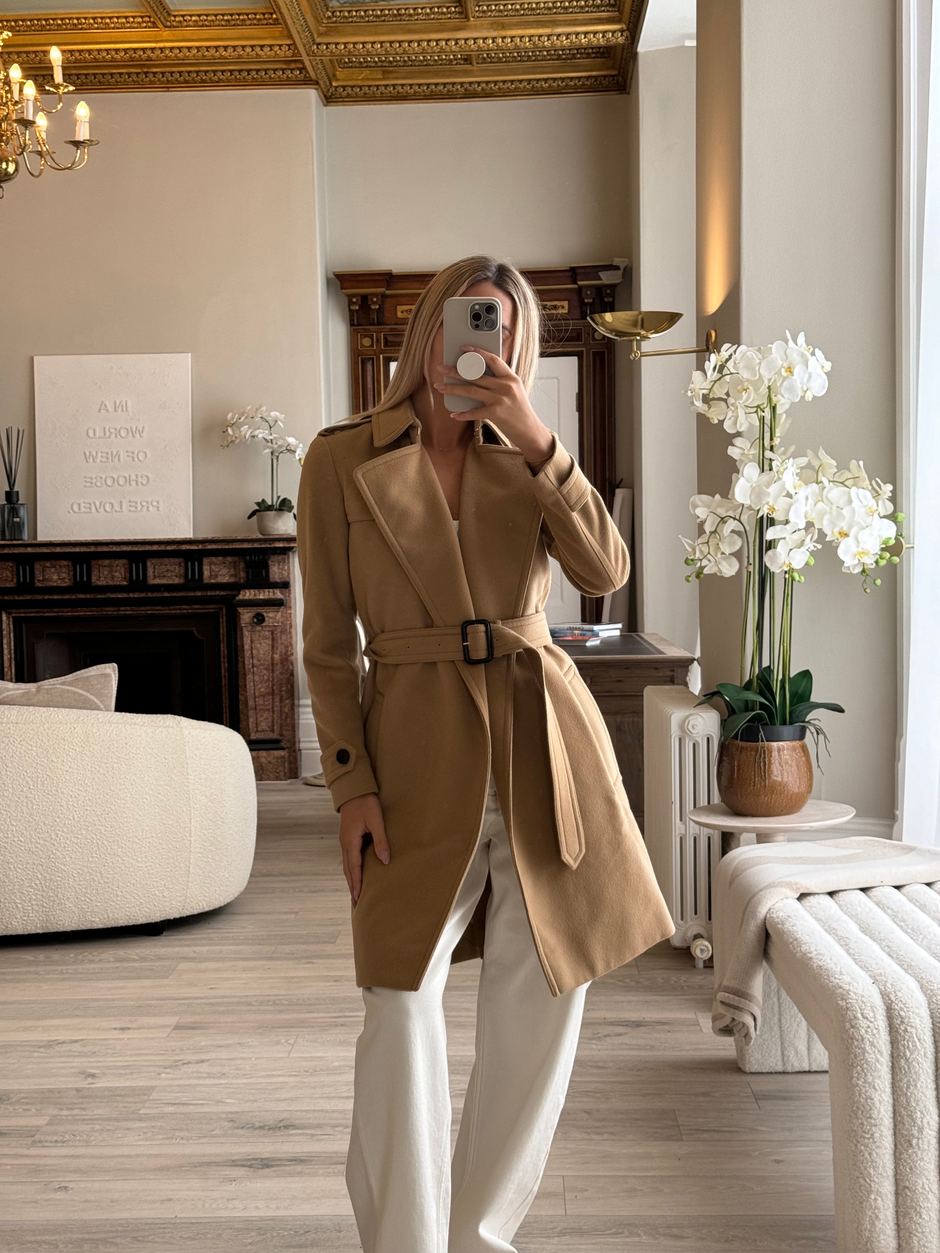Burberry Technical Wool Coat (Size UK4)