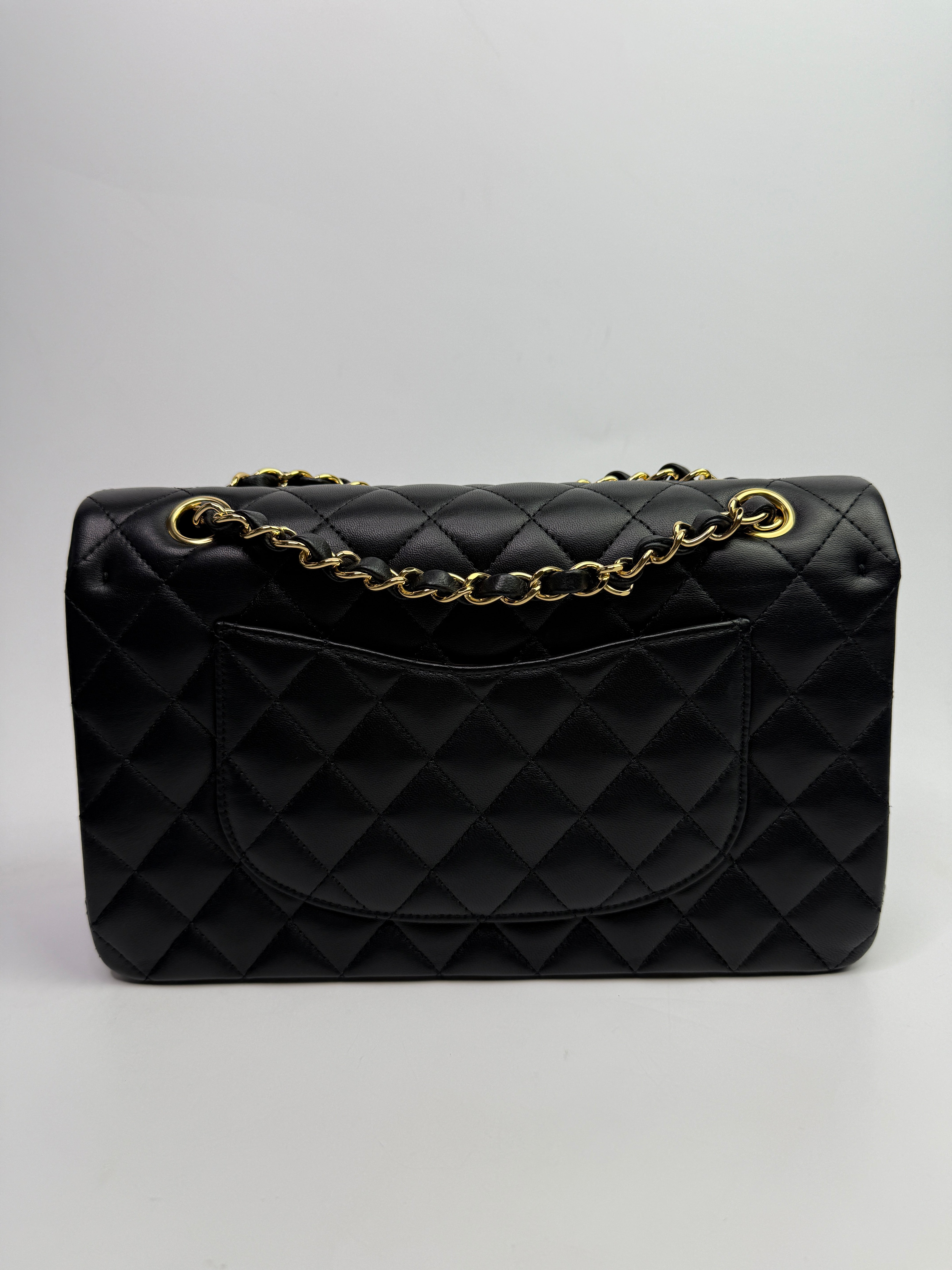 Chanel Medium Classic Double Flap Black Lambskin With GHW