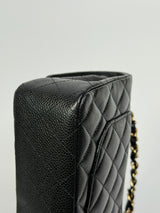 Chanel Small Classic Double Flap In Black Caviar Leather With GHW