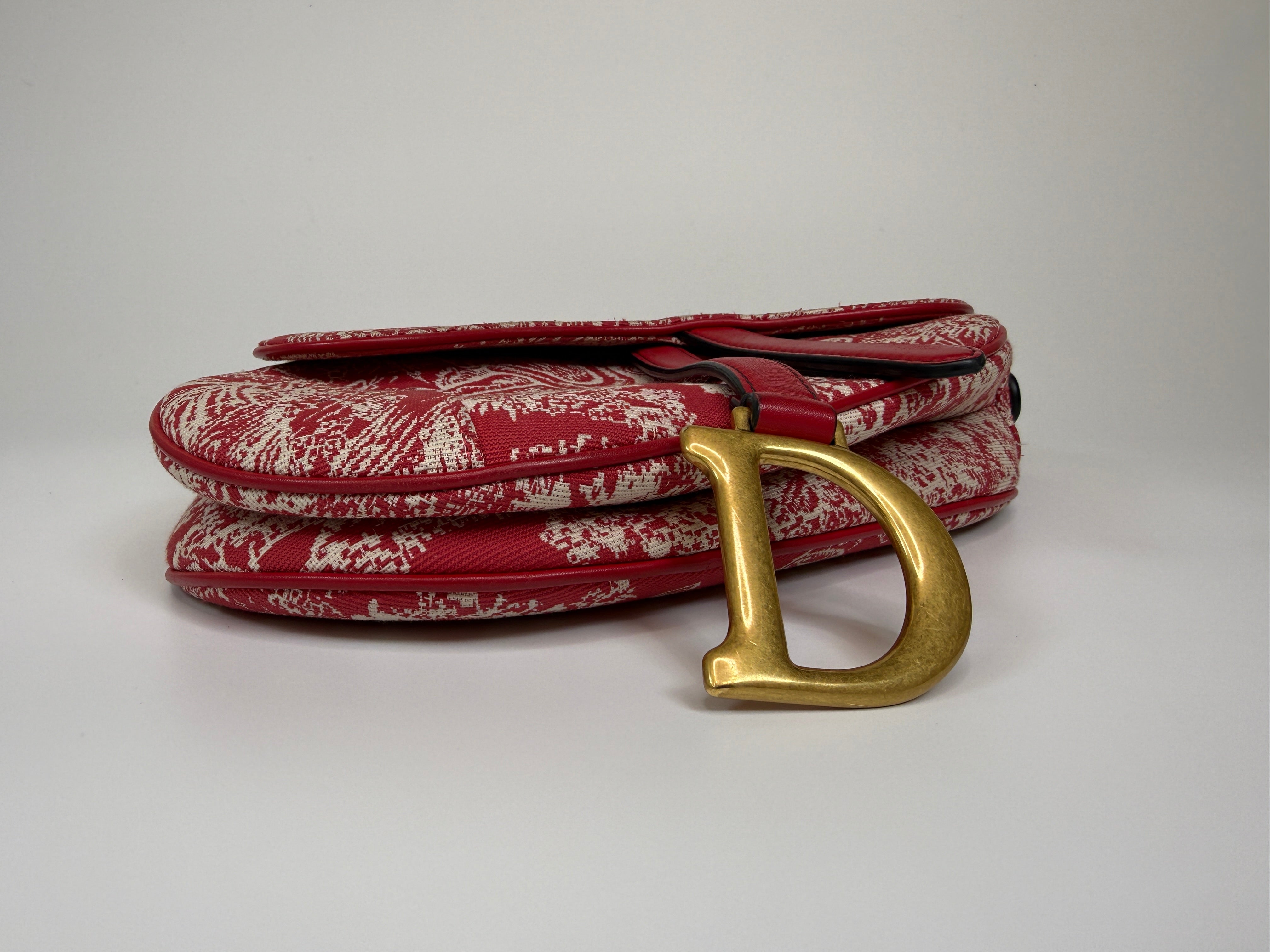 Christian Dior Saddle Bag In Rain Forest Red. Authentic and preloved In excellent condition. 100% Authenticity guarantee