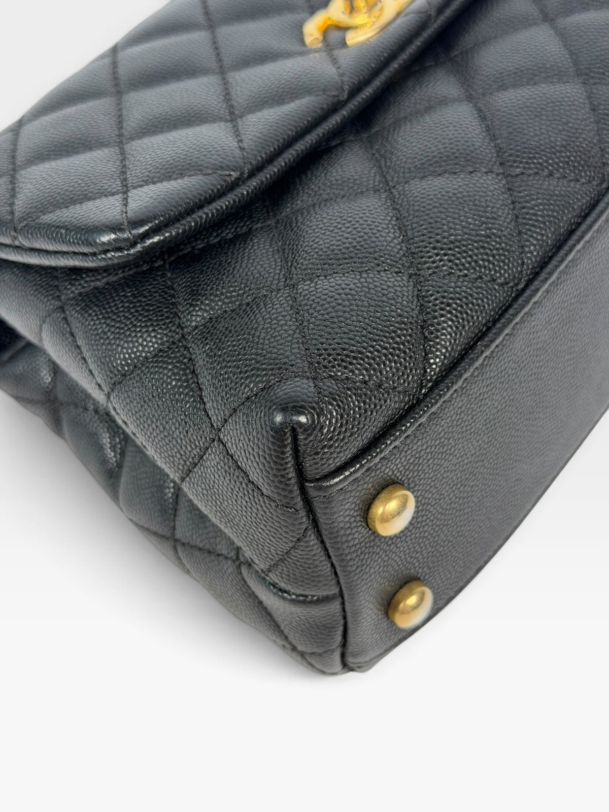 Chanel Small Coco In Black Caviar Lizard Leather With Gold Hardware. 100% authentic and preloved in excellent condition