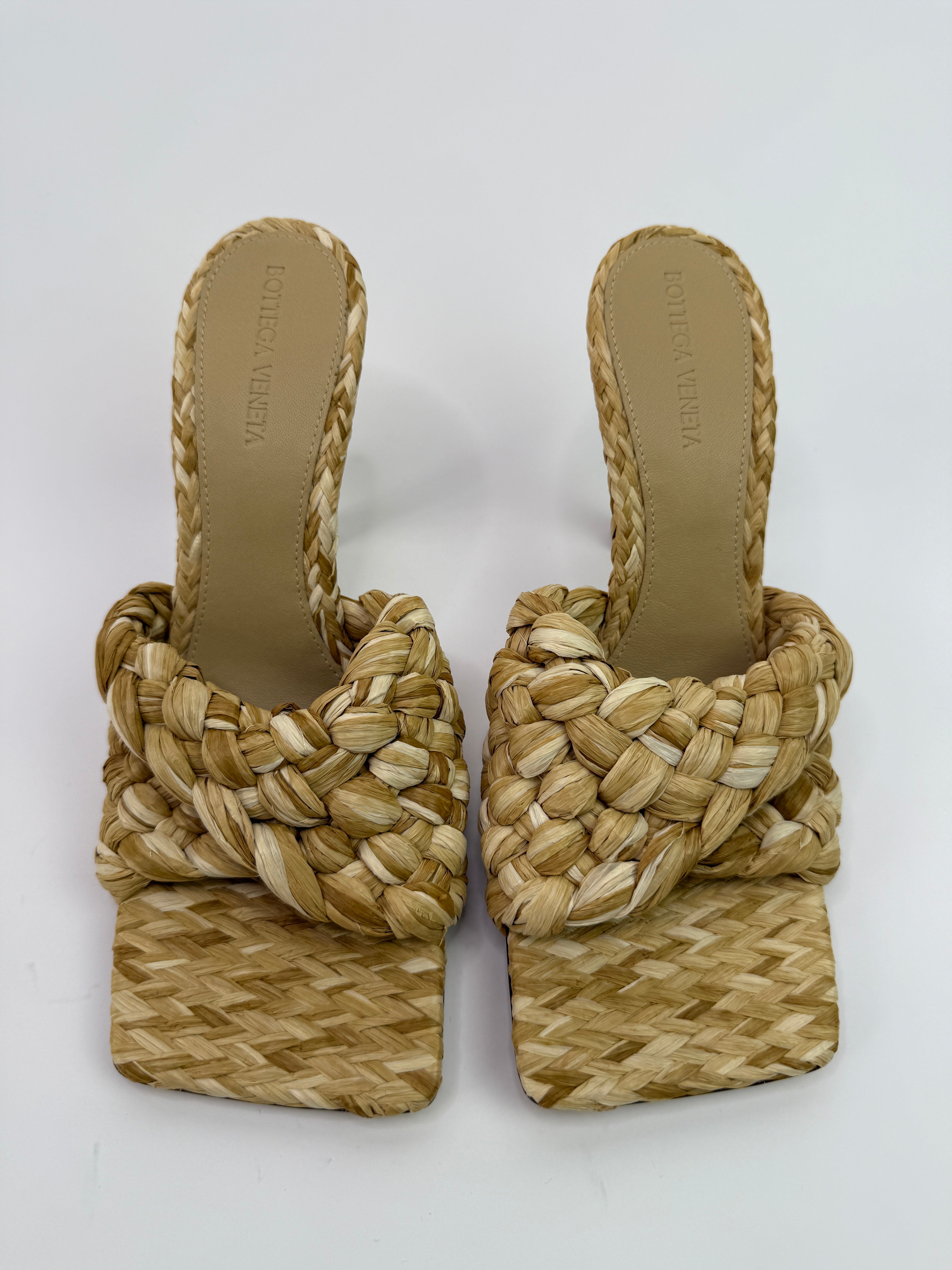 Bottega Veneta Intrecciato Raffia Mules (Size 39/UK6)