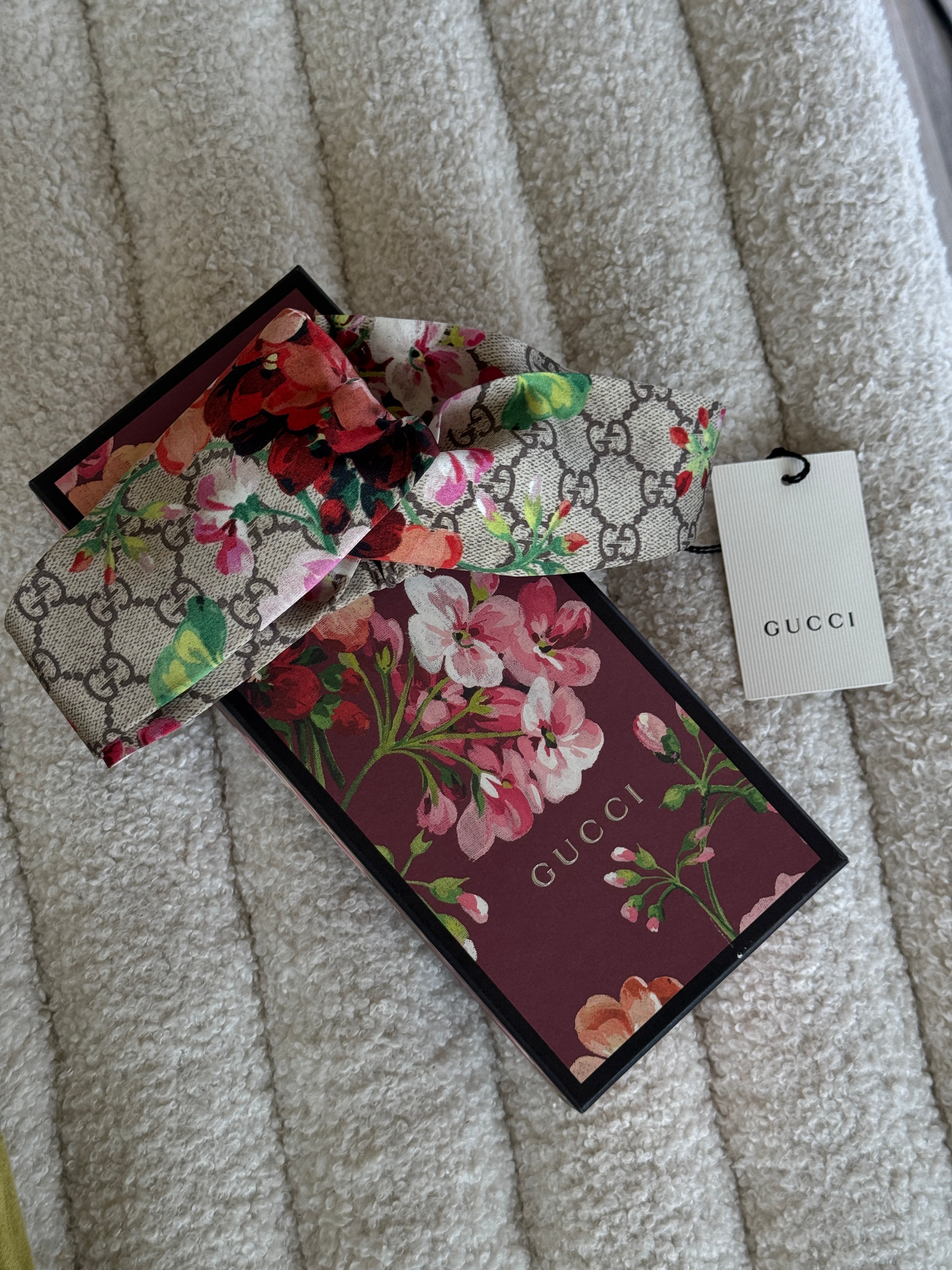 Gucci Blooms Print Silk Headband