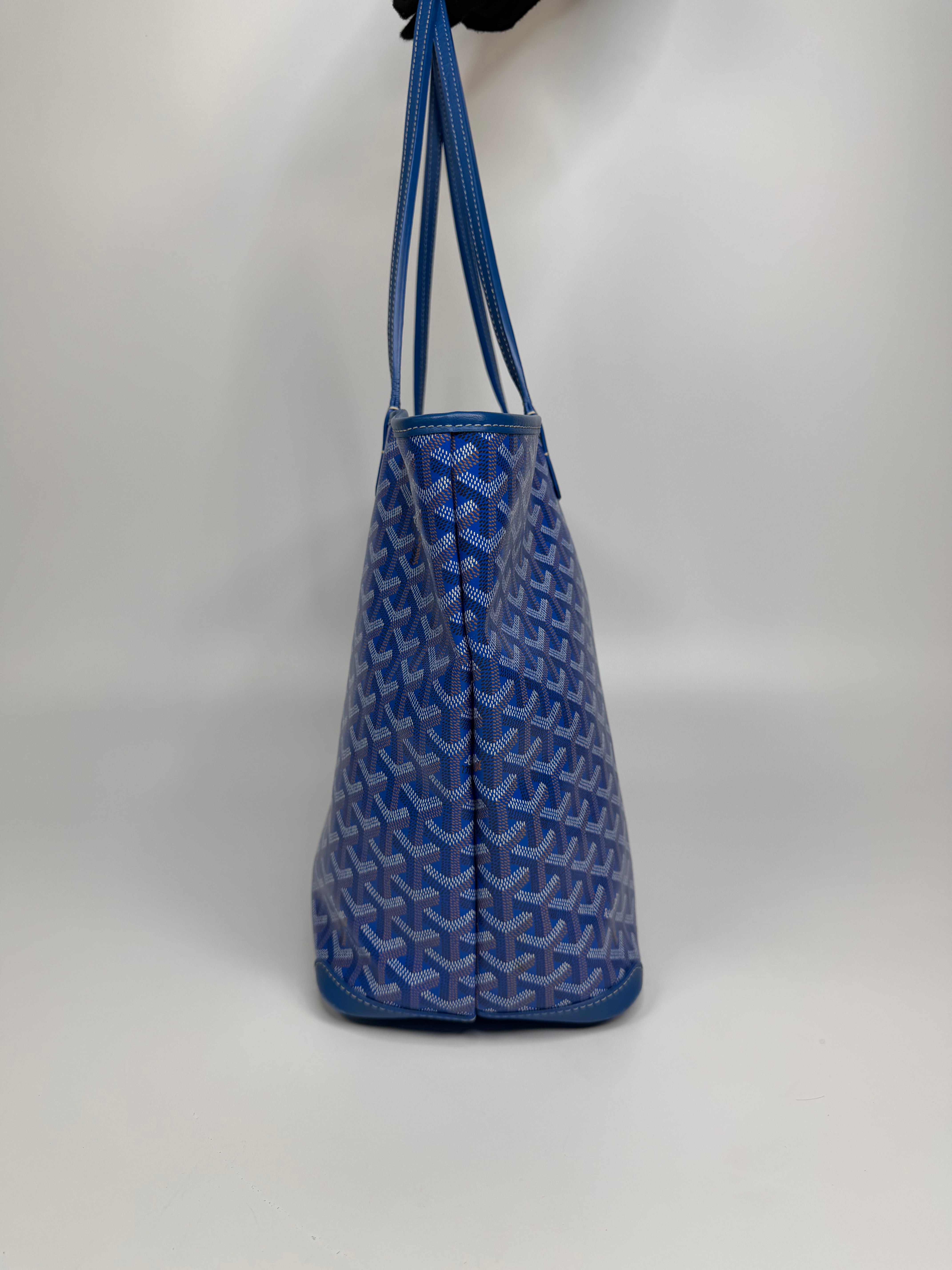 Goyard Artois MM Bag Blue Monogram. Authentic and preloved in very good condition