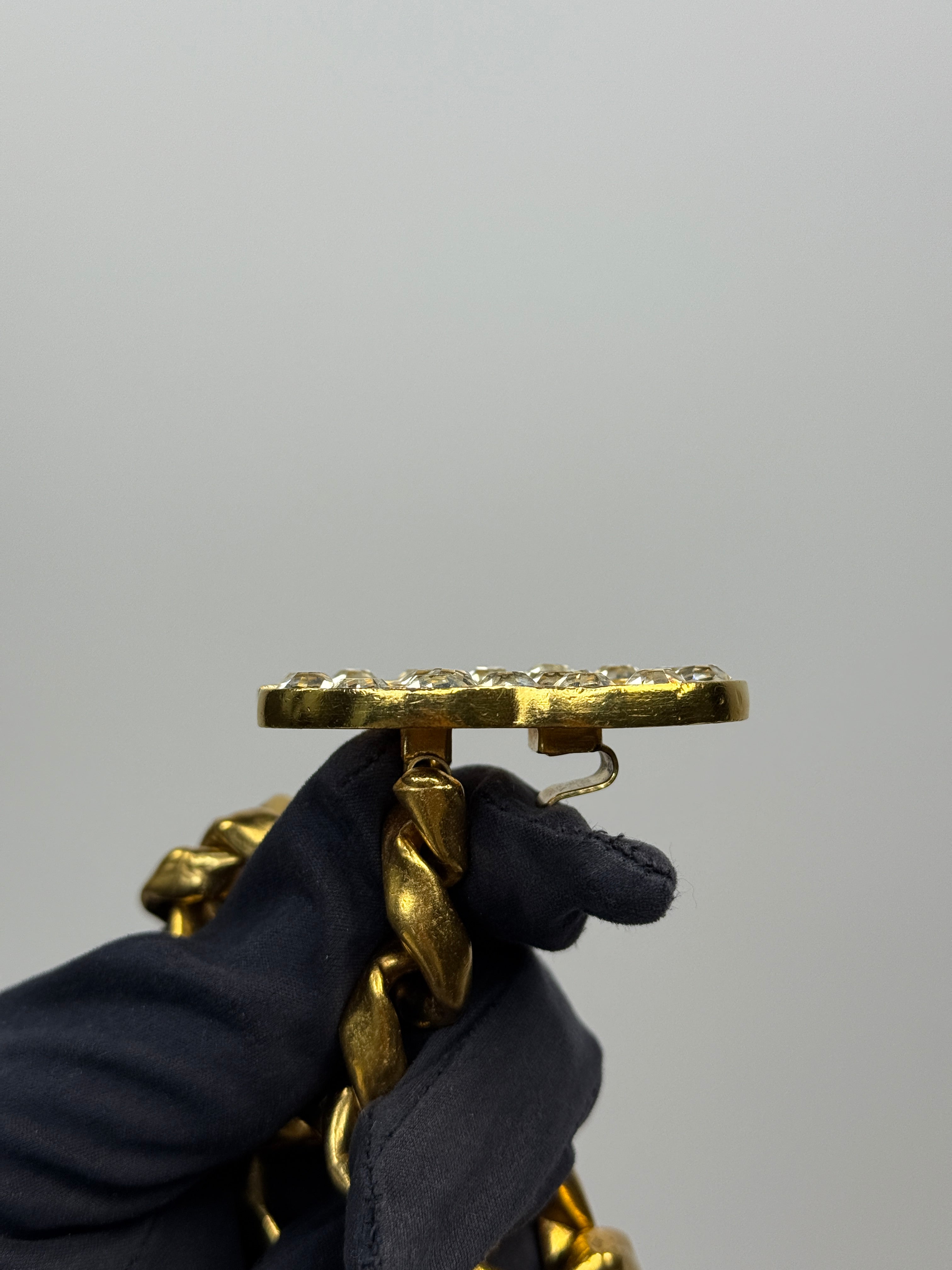 Chanel 1995 CC Rhinestone-Embellished Chain Belt