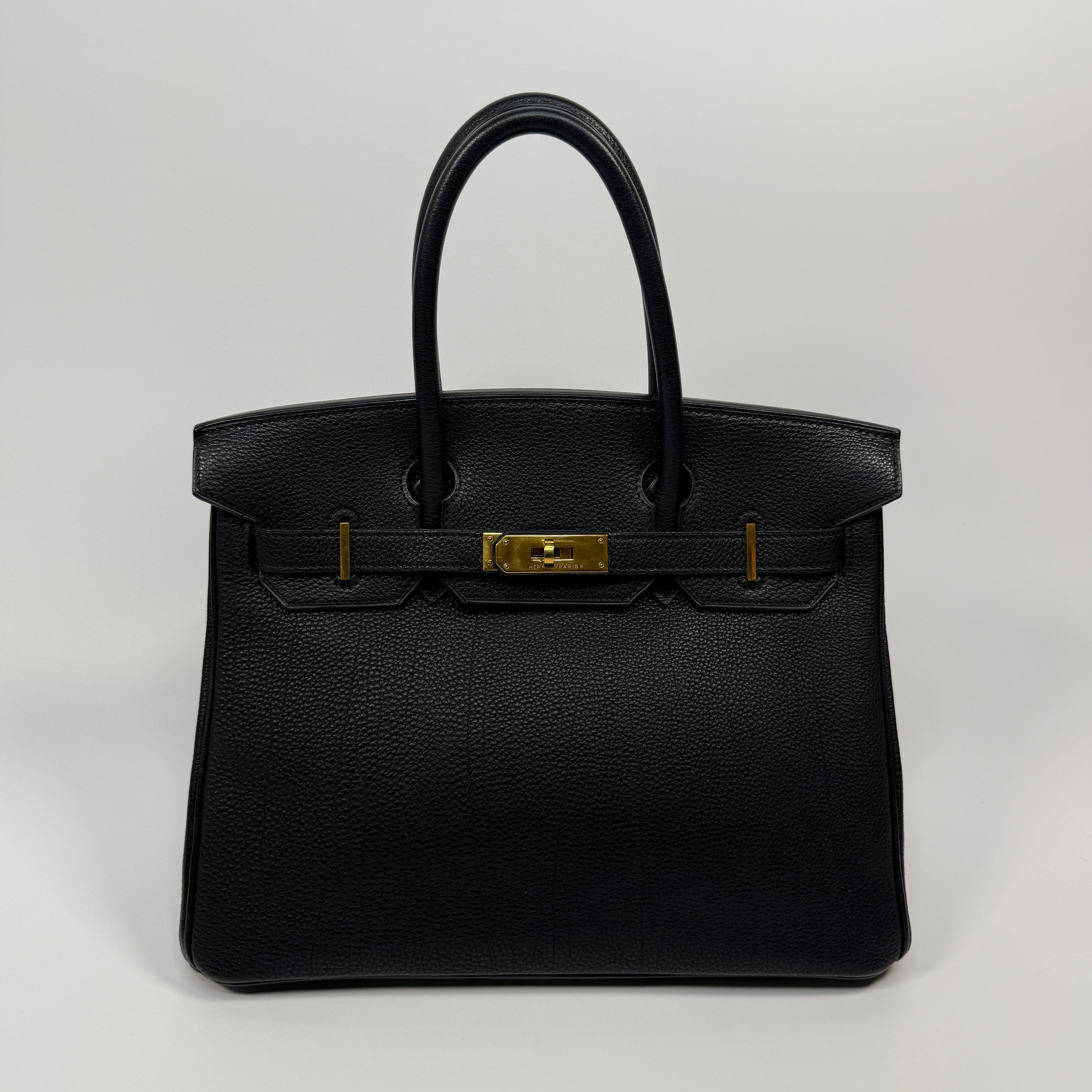 Authentic Pre Loved Hermès Birkin 30 In Black Togo Leather With Gold Hardware Excellent Condition