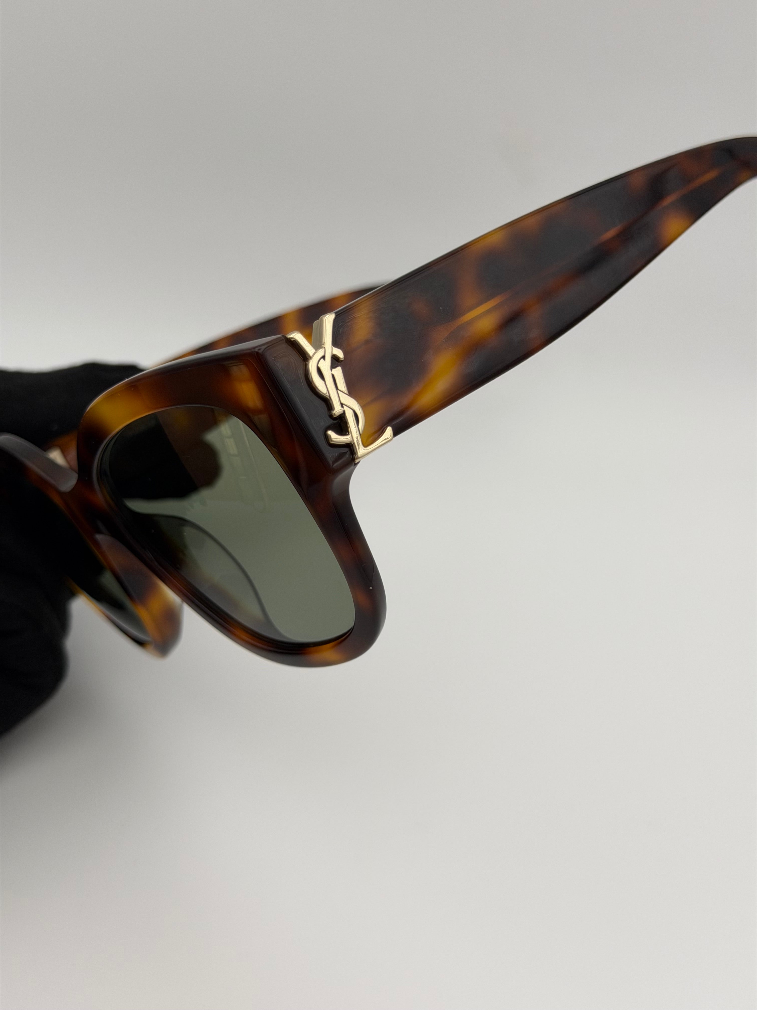 Saint Laurent Oversized Sunglasses With Pale Gold Hardware. Authentic and preloved in excellent condition