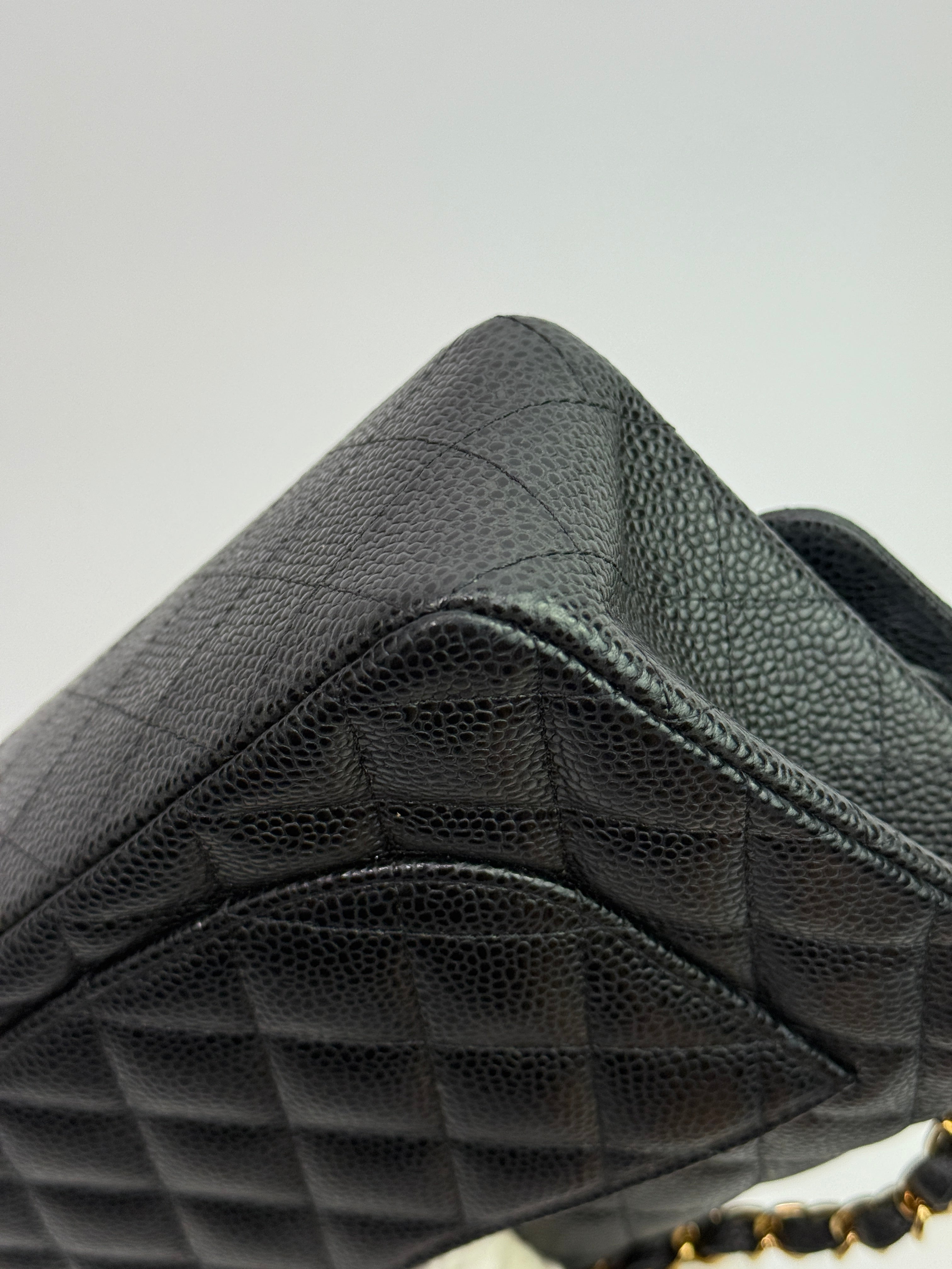 Chanel Small Classic Double Flap In Black Caviar Leather With GHW