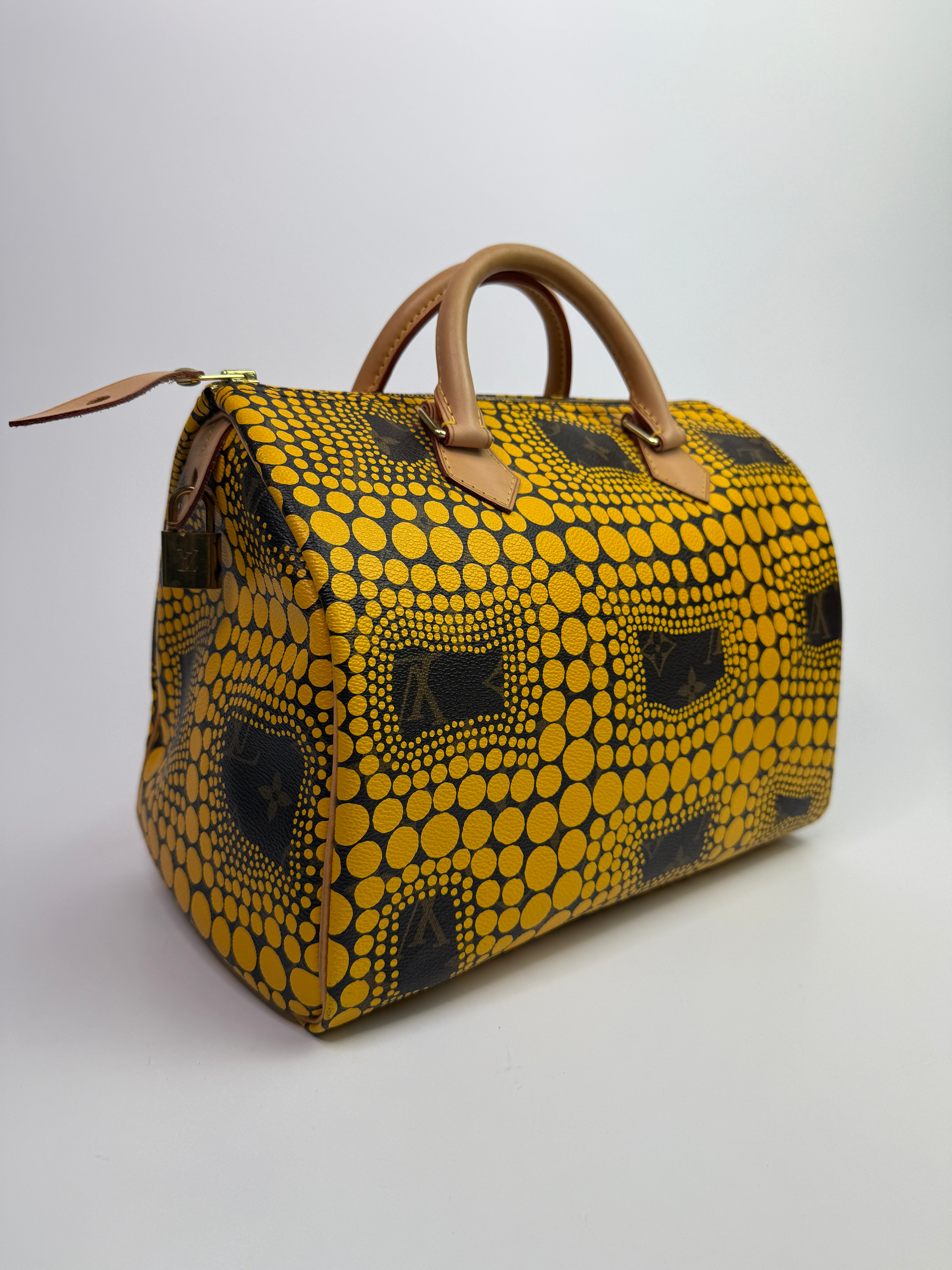 Louis Vuitton Yayio Kusama Speedy 30 Authentic and Preloved Yellow and Brown Monogram