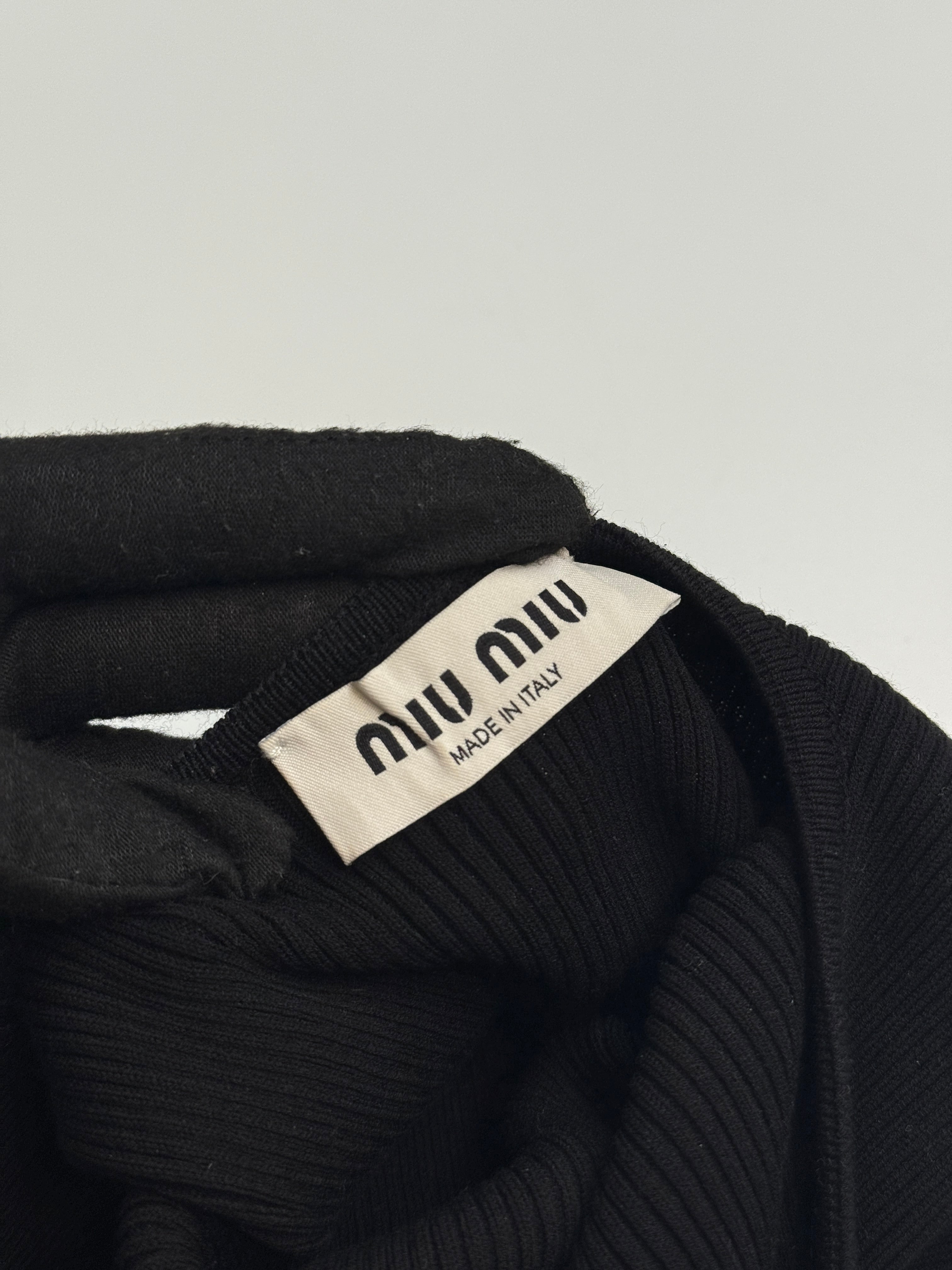 Miu Miu Logo-Print Open-Back Dress (Size IT40/UK8)