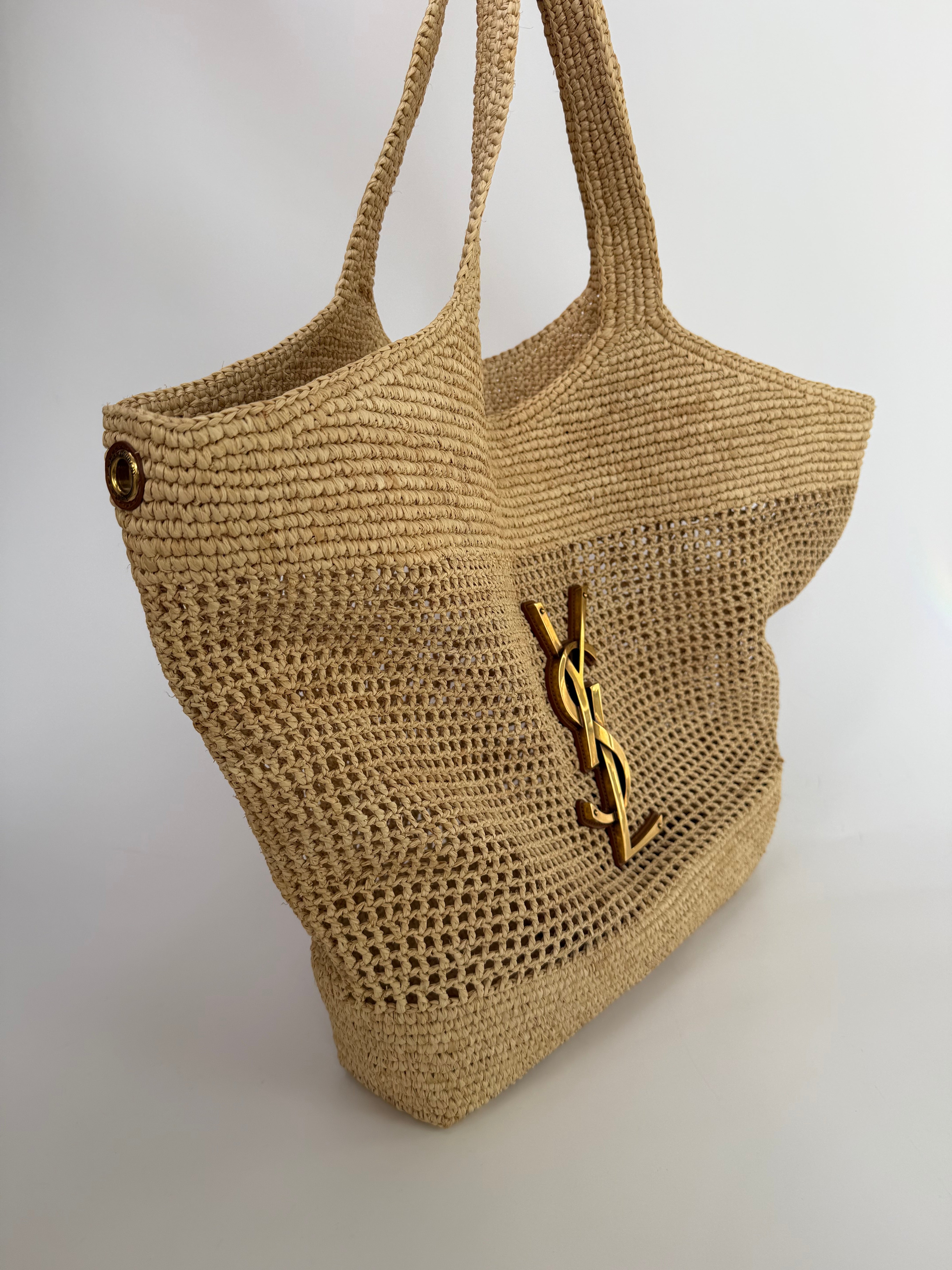 Saint Laurent ICare Raffia Maxi Bag