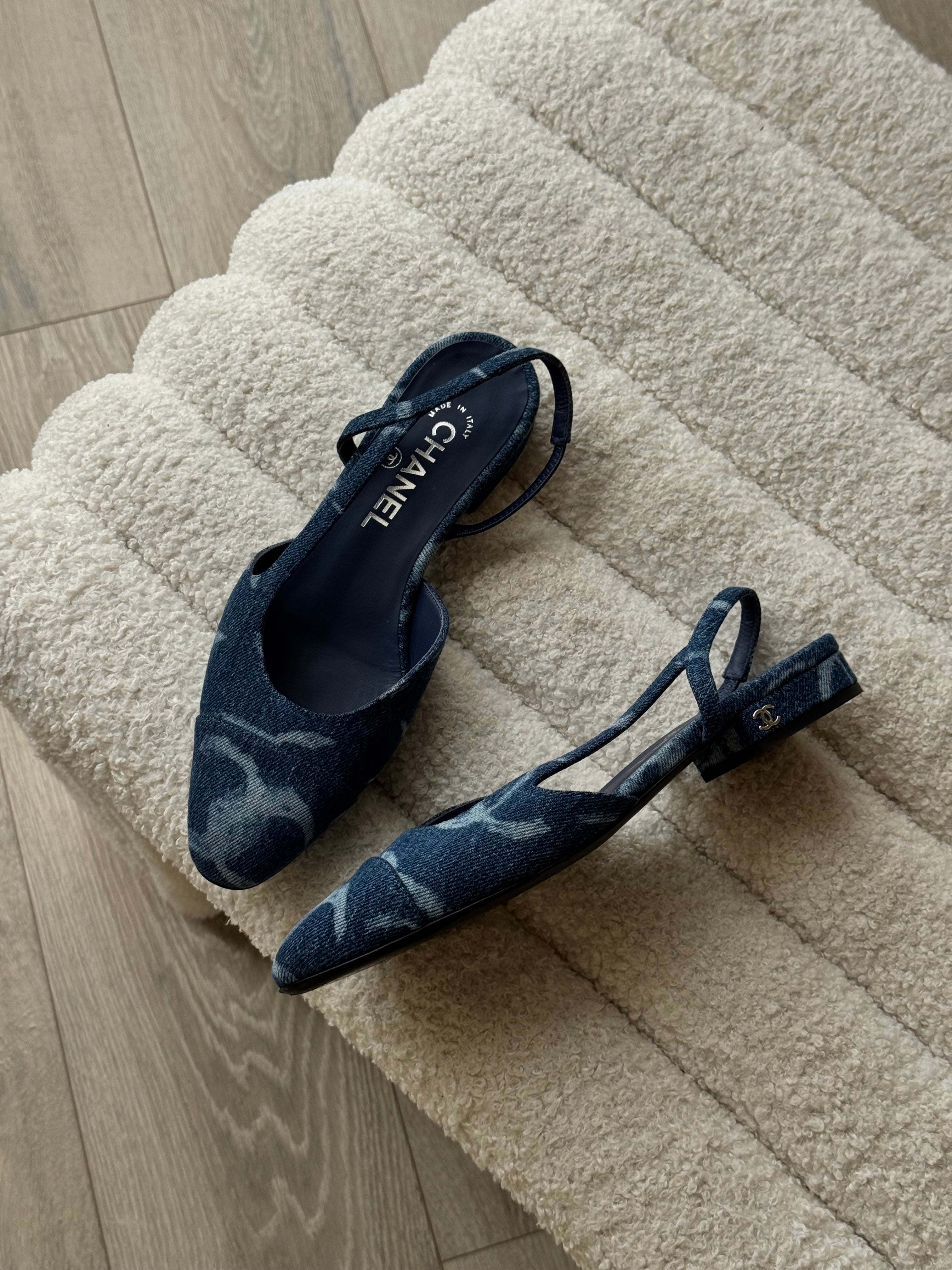 Chanel Denim Slingback Pumps (37/UK4)