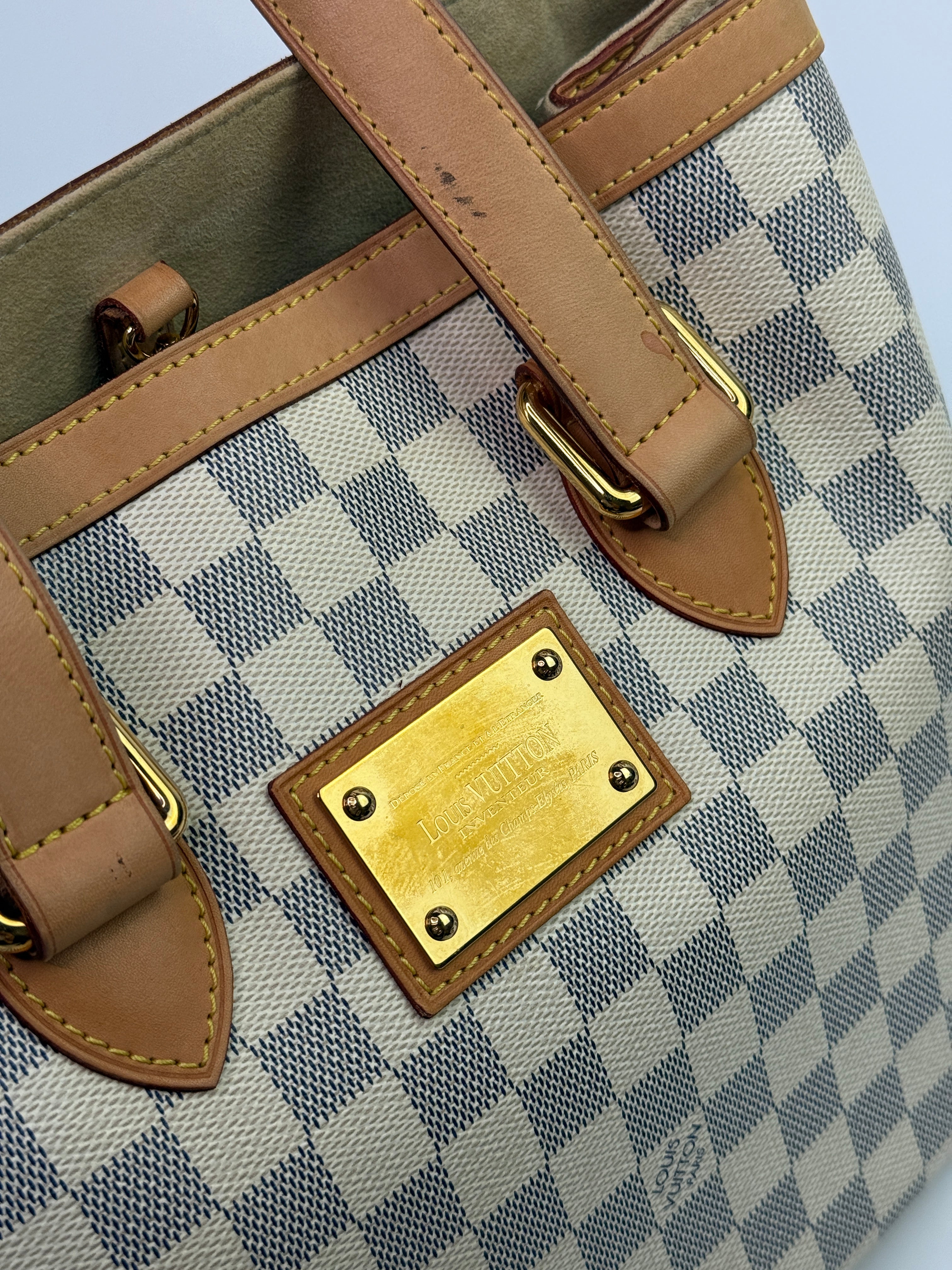 Louis Vuitton Damier Azur Hampstead MM Tote Bag