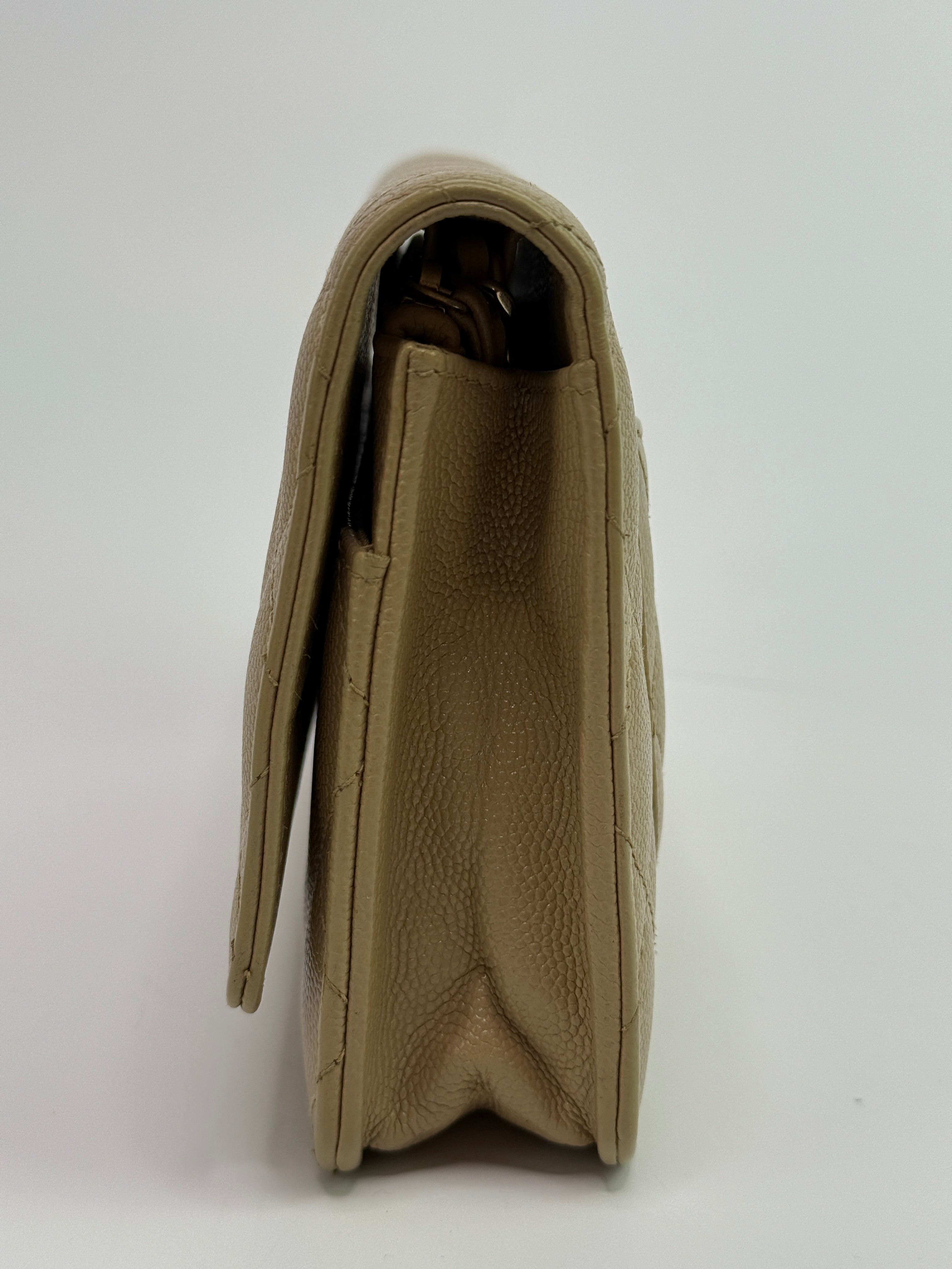 Chanel Wallet On Chain Beige Caviar Leather GHW