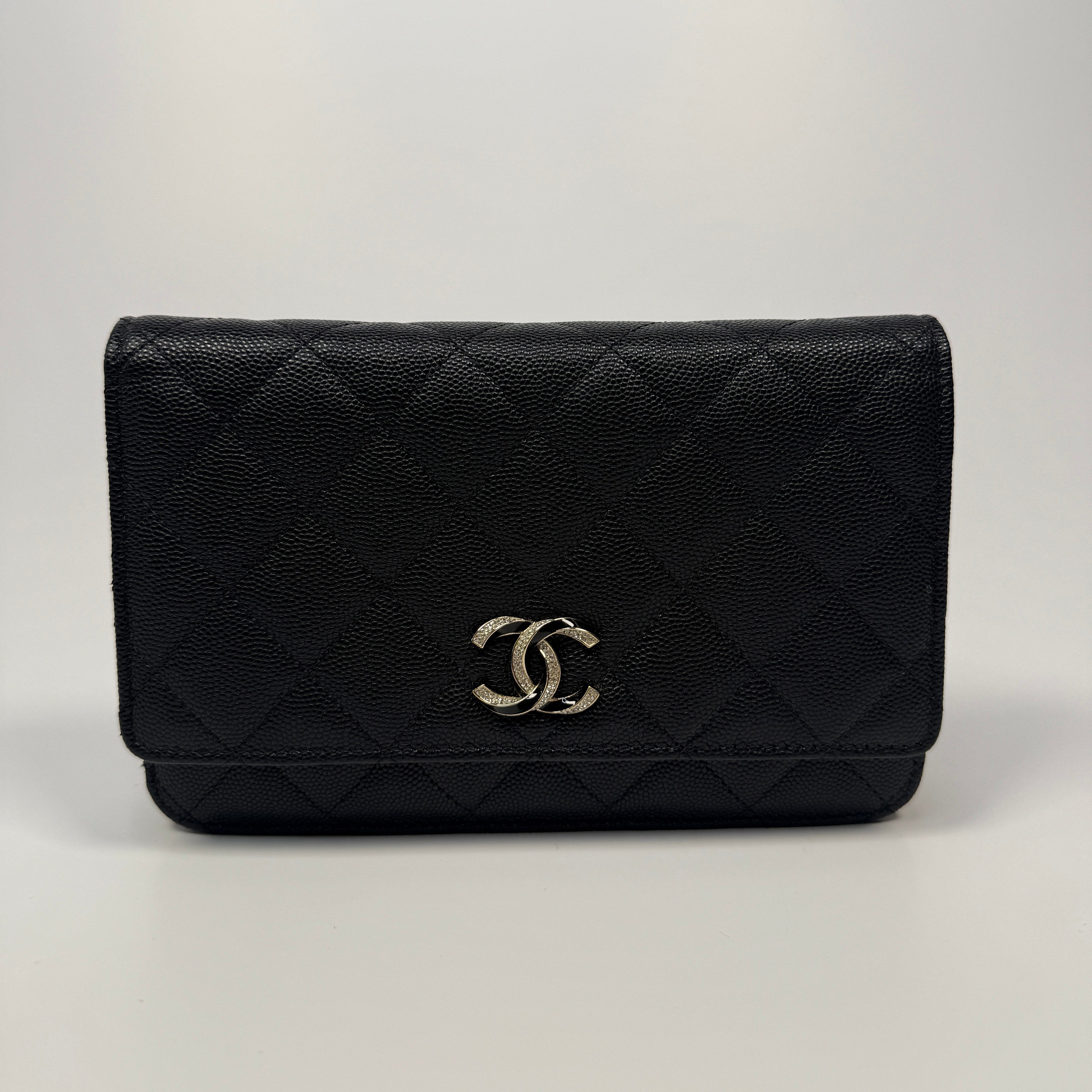Chanel Wallet On Chain Black Caviar Leather With Gold Hardware Authentic and preloved in excellent condition