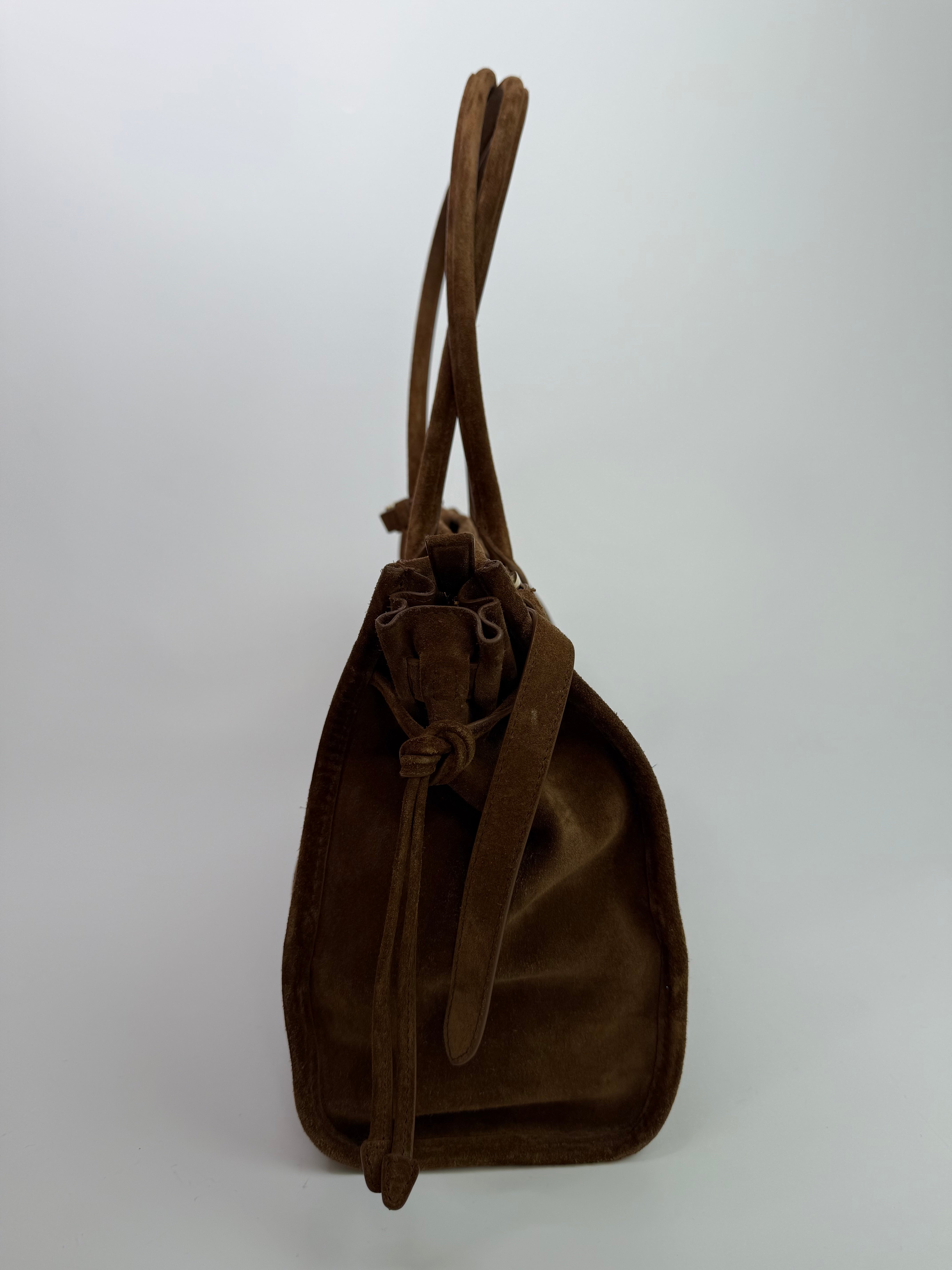 Prada Large Bonnie Suede Handbag
