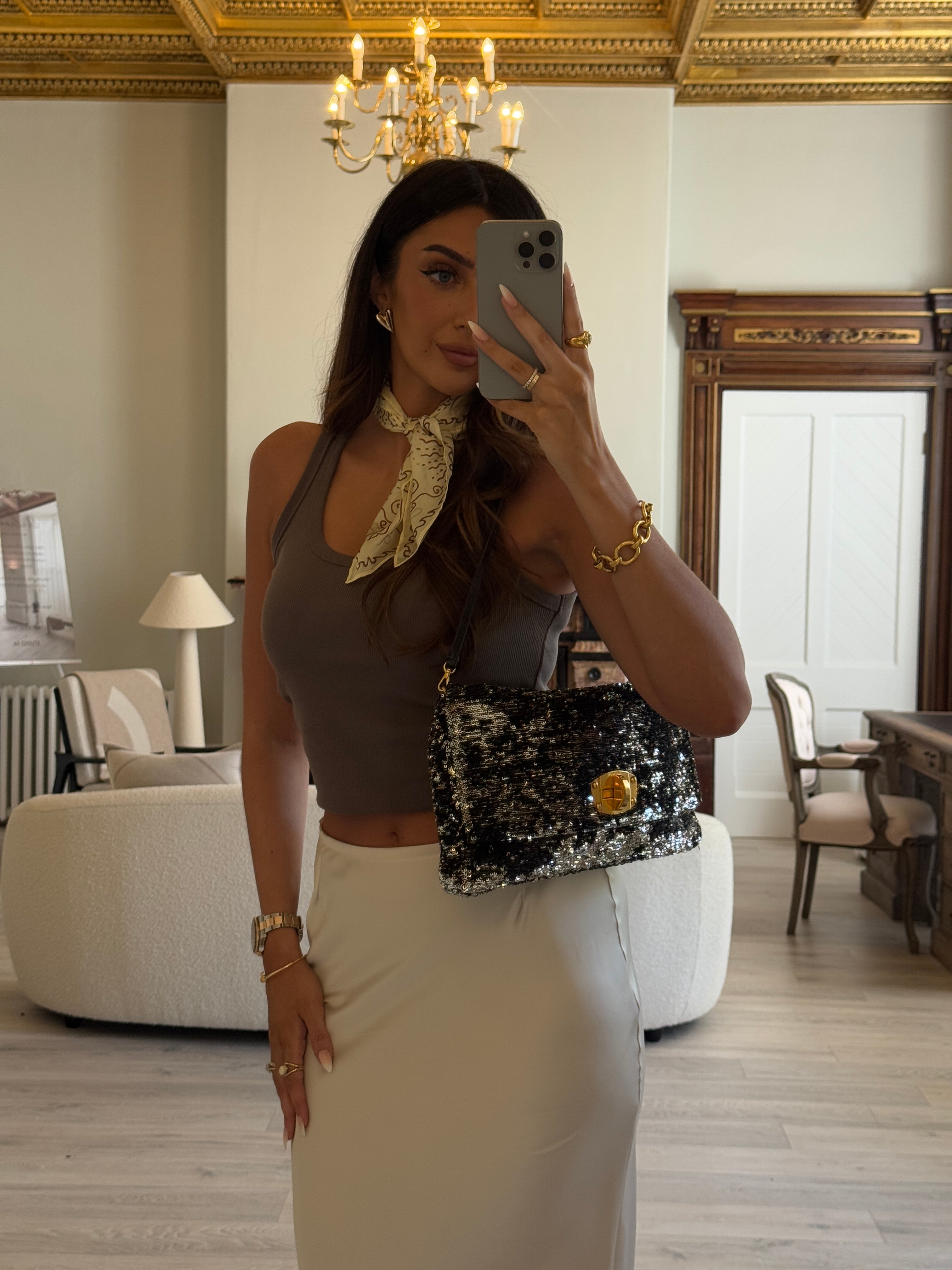 Miu Miu Green Sequin Clutch