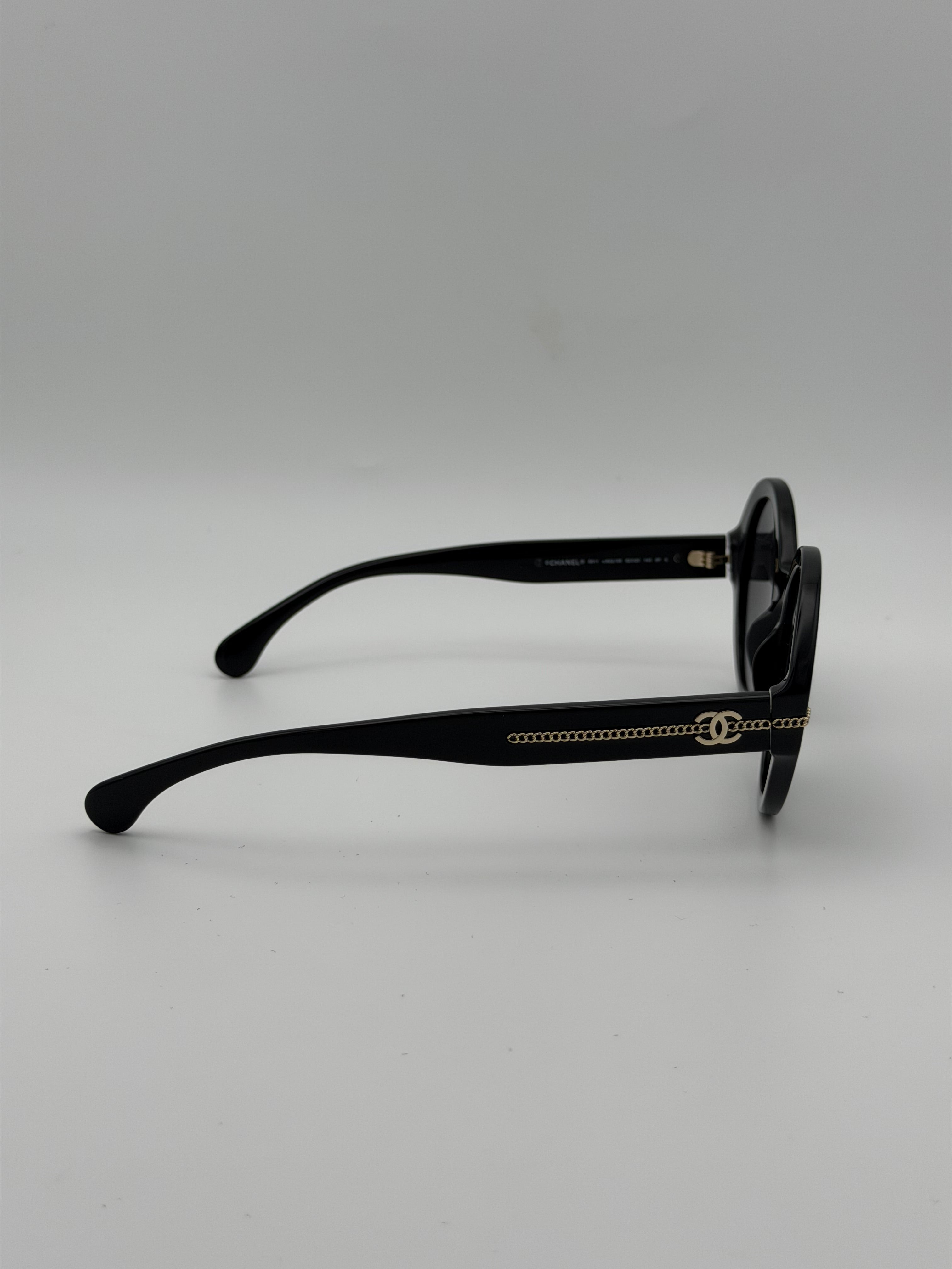 Chanel Sunglasses In Black With Pale Gold Hardware. Authentic and preloved in excellent condition