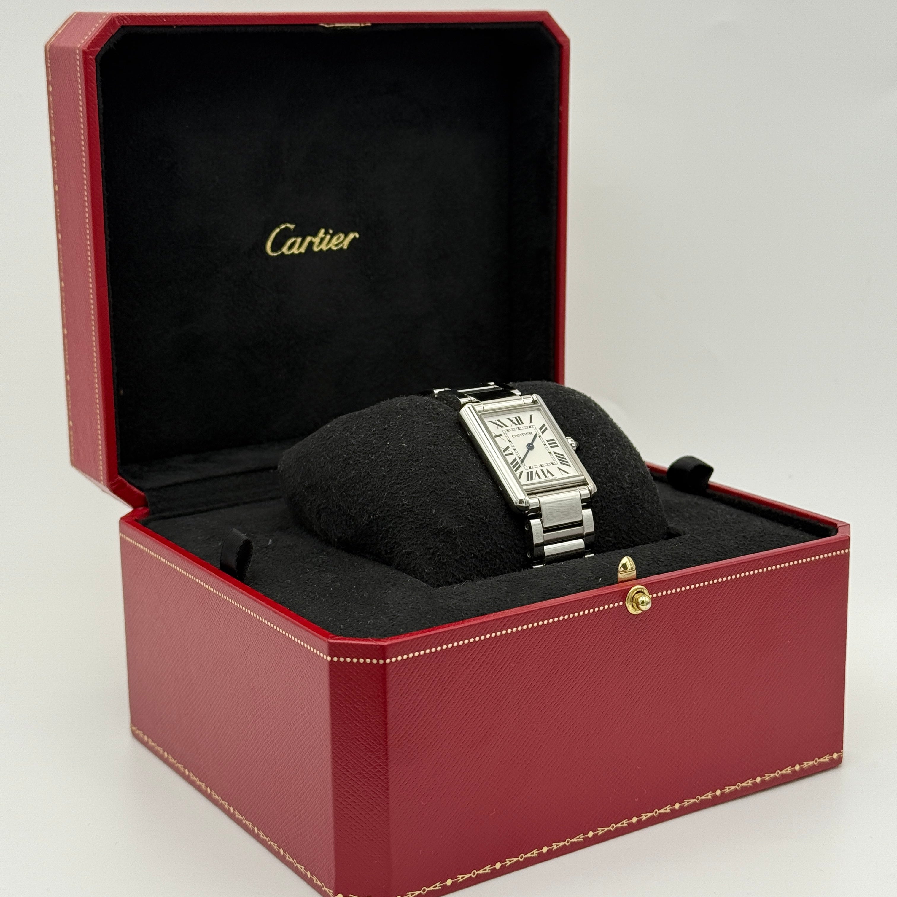 Cartier Tank Watch - Large Stainless Steel. Authentic and preloved. Excellent condition