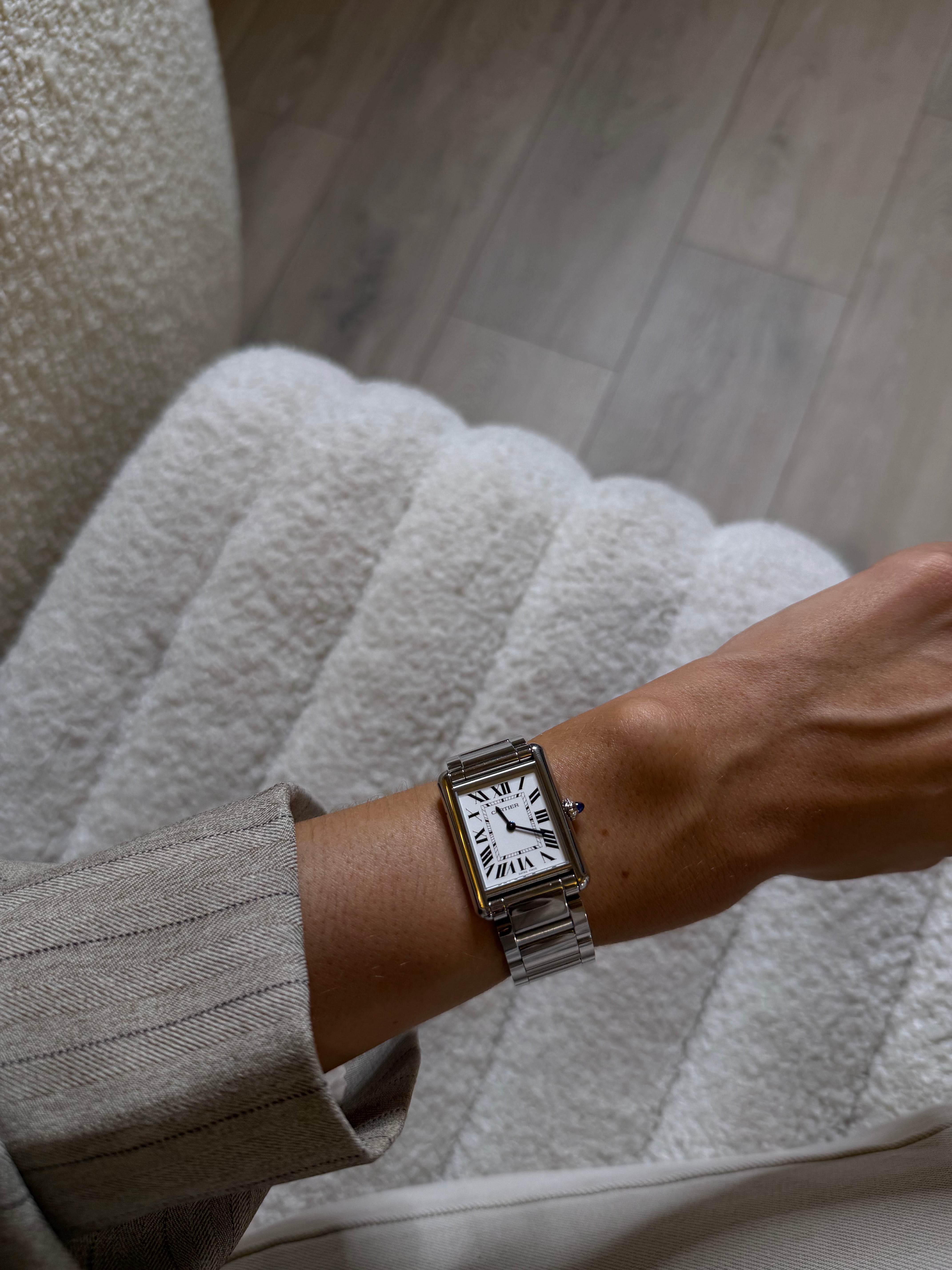 Cartier Tank Watch - Large Stainless Steel. Authentic and preloved. Excellent condition