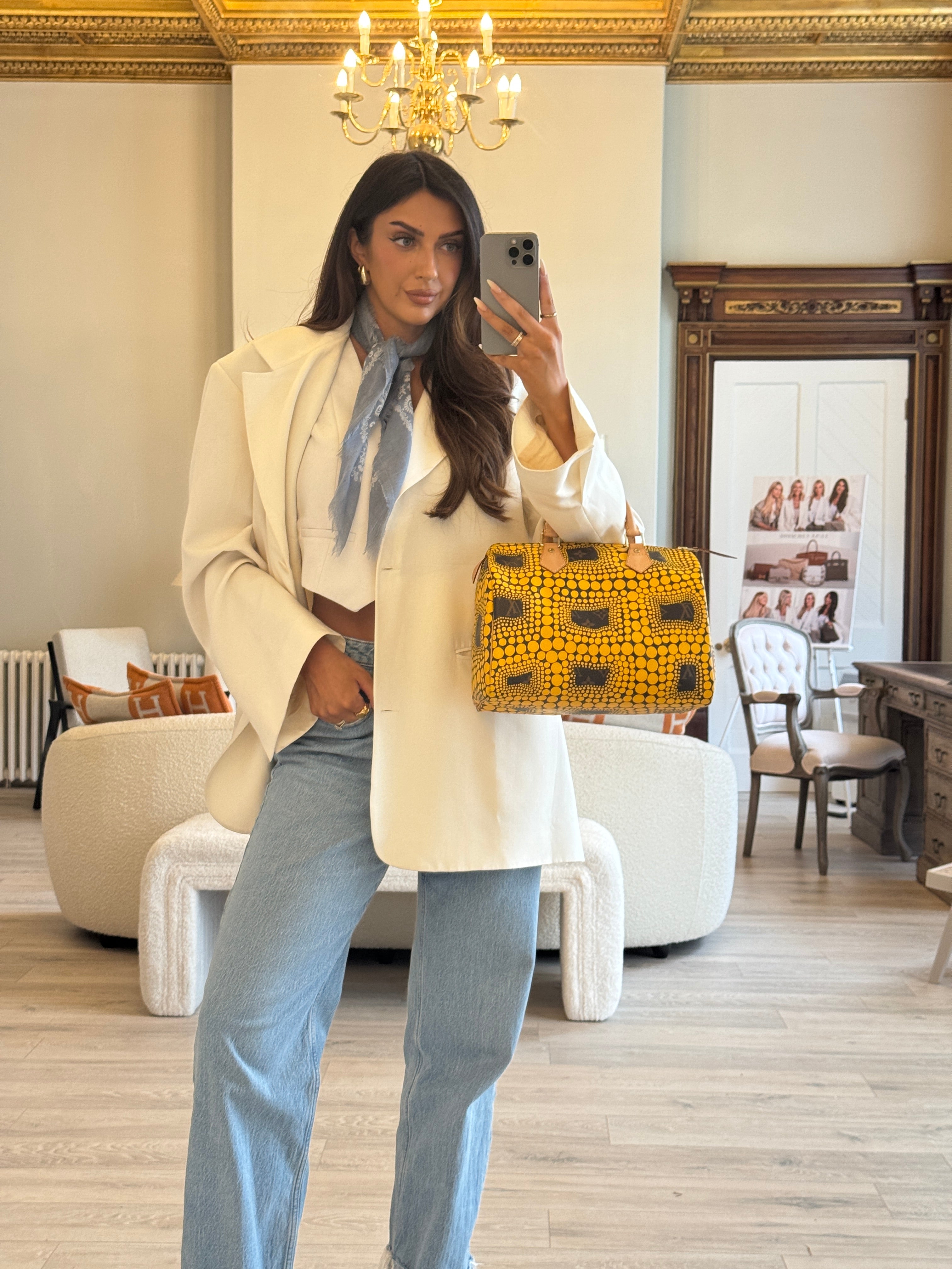 Louis Vuitton Yayio Kusama Speedy 30 Authentic and Preloved Yellow and Brown Monogram