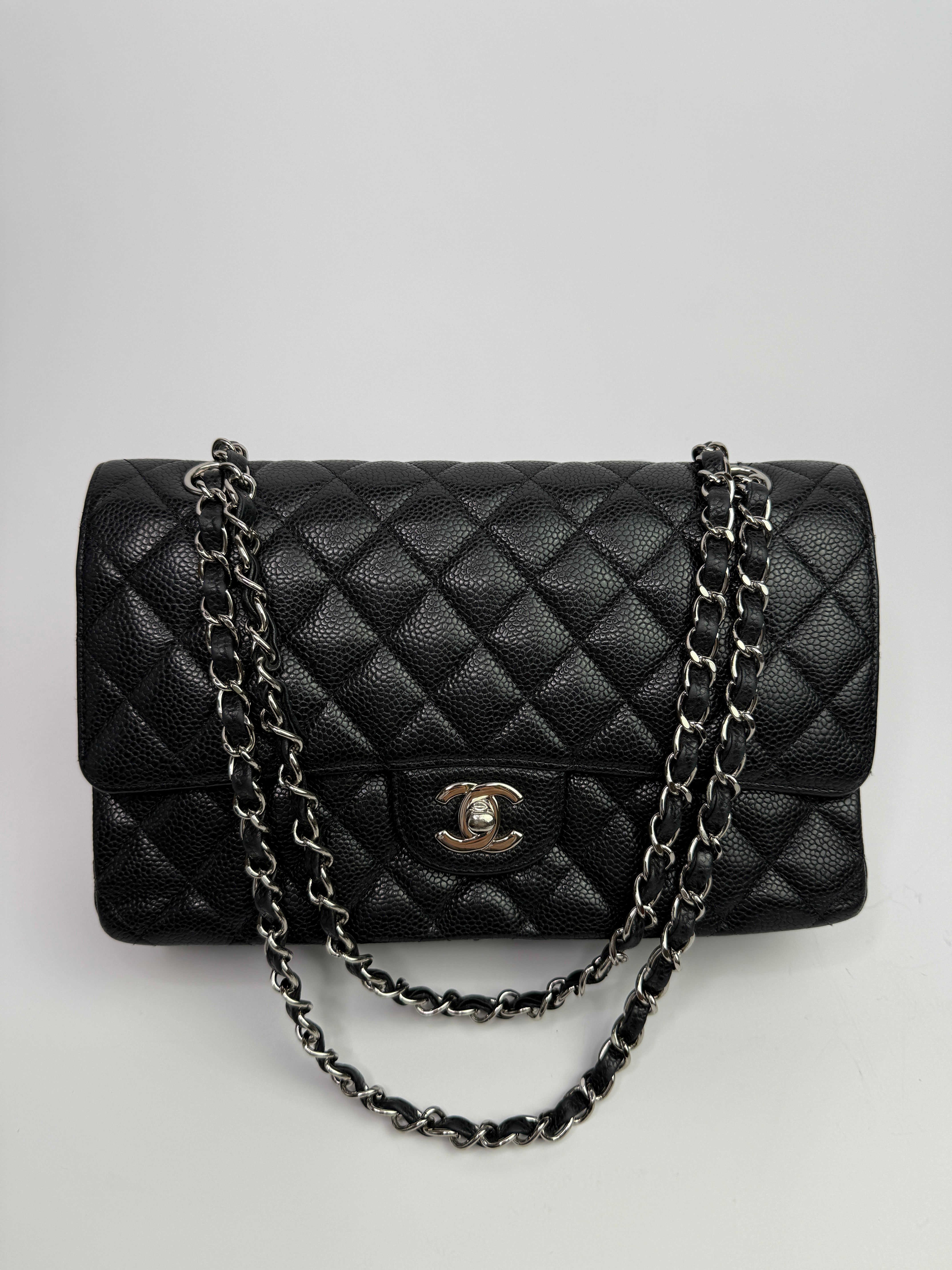 Chanel Medium Classic Double Flap Black Caviar Leather With SHW