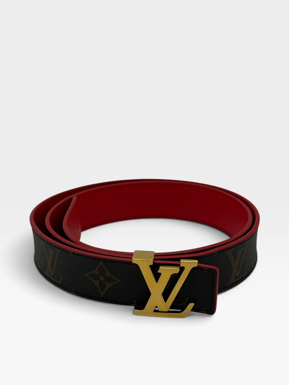 Louis Vuitton Iconic 25MM Reversible Belt Monogram/Red. 100% authentic and preloved in excellent condition