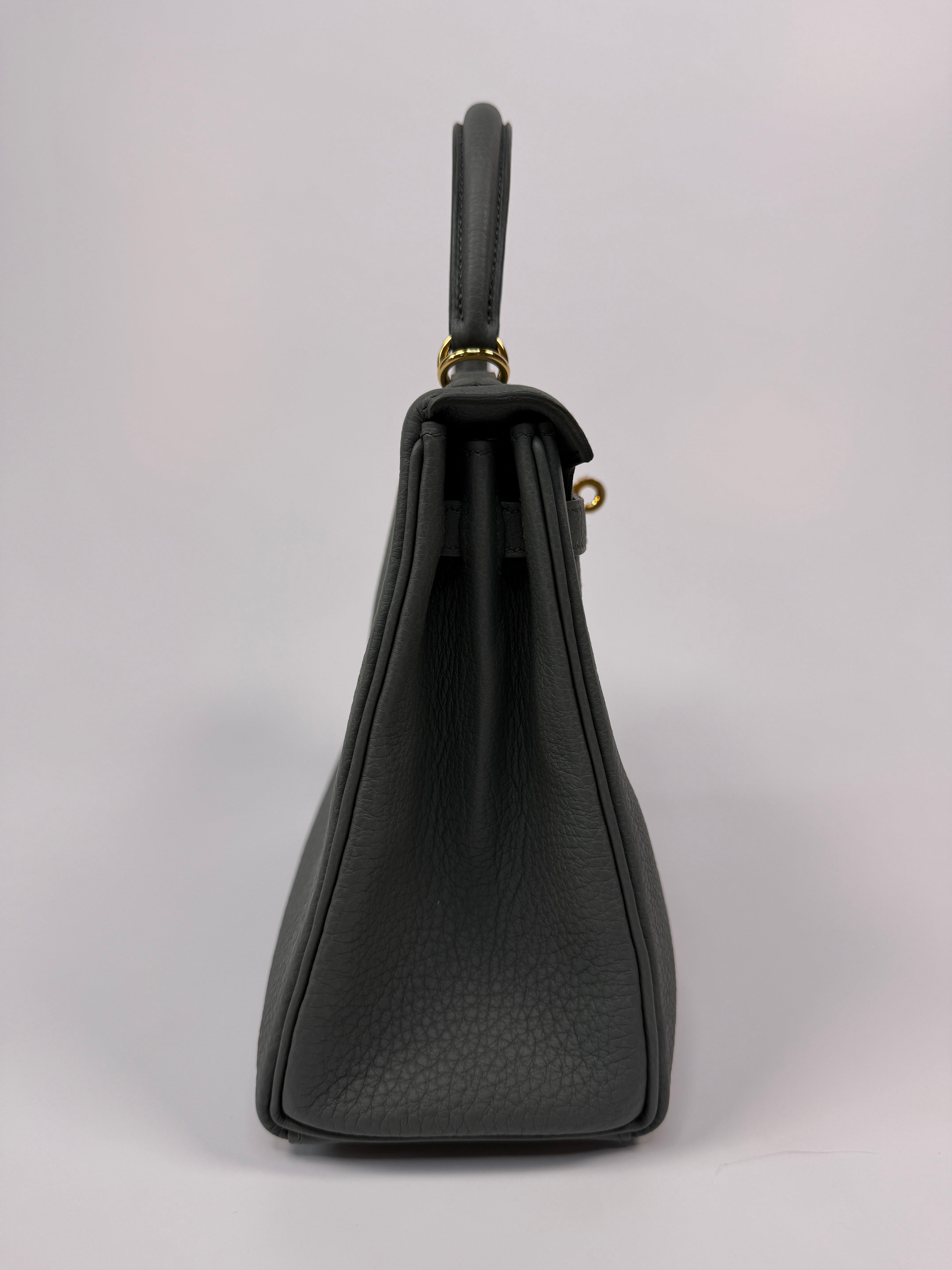 Authentic Pre Loved Hermès Kelly 25 In Vert Amande Togo Leather With Gold Hardware New & Unused