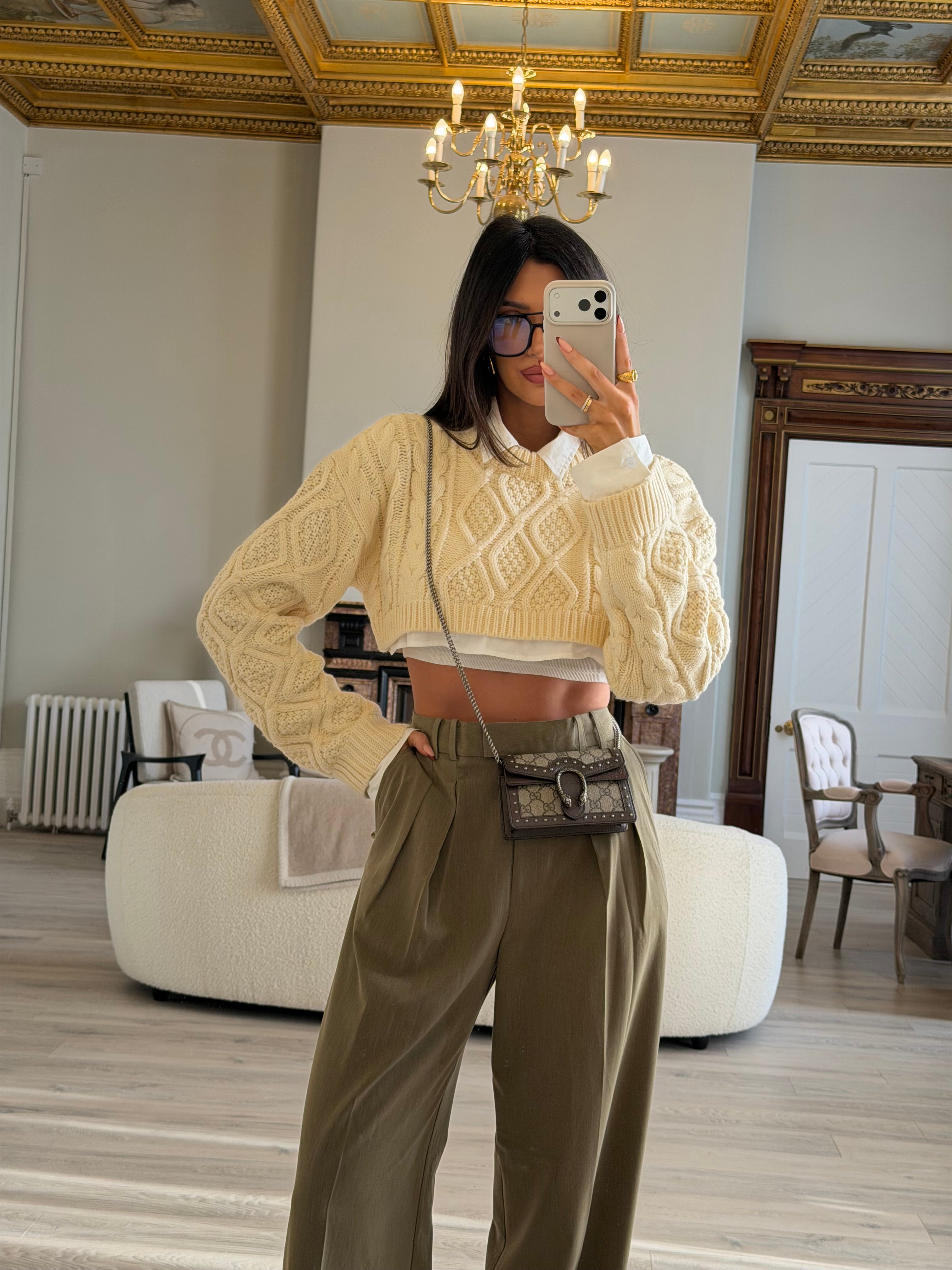 Gucci Mini GG Supreme Studs Dionysus Crossbody Bag