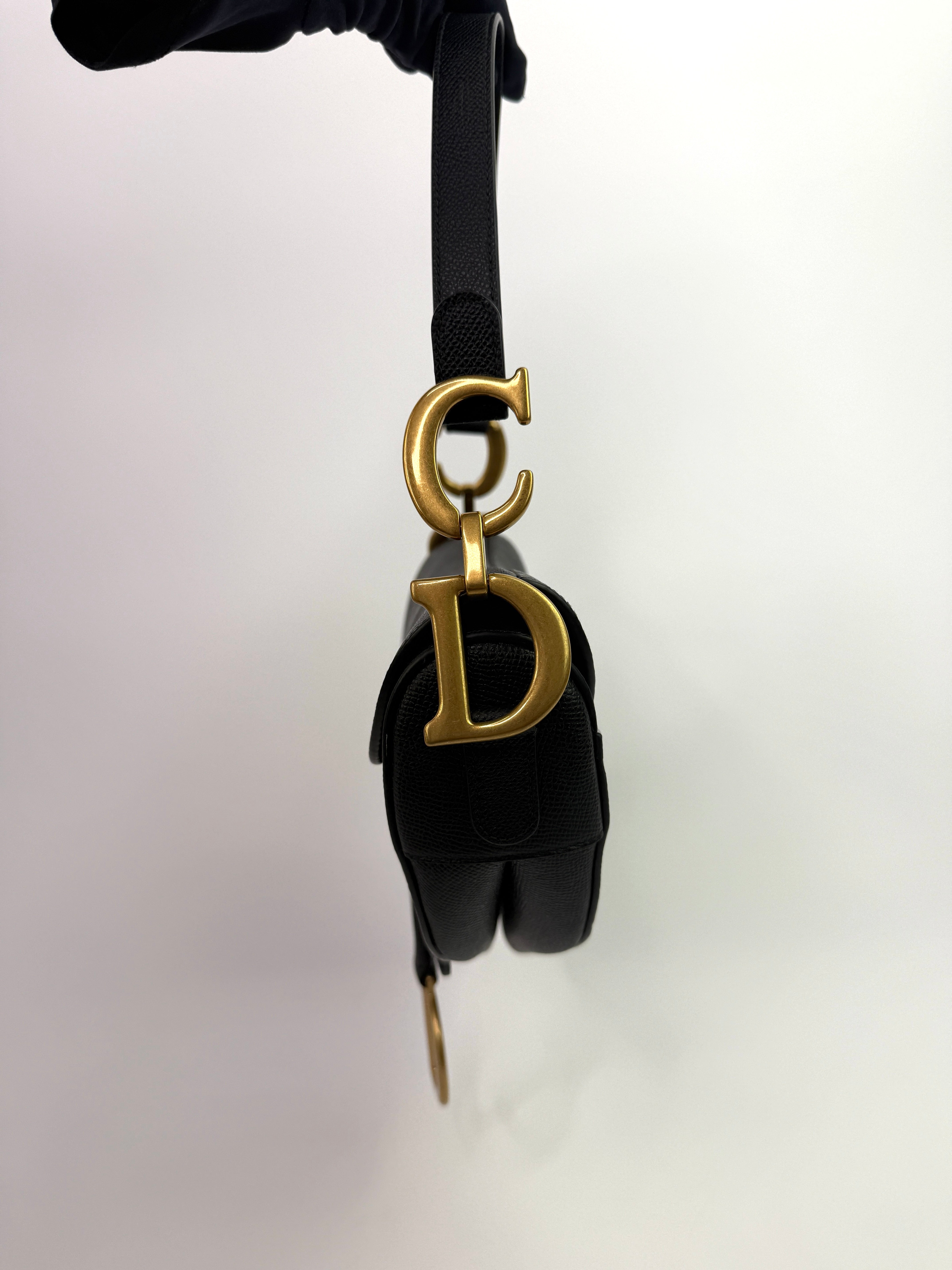 Christian Dior Saddle Bag In Calfskin Leather With Strap