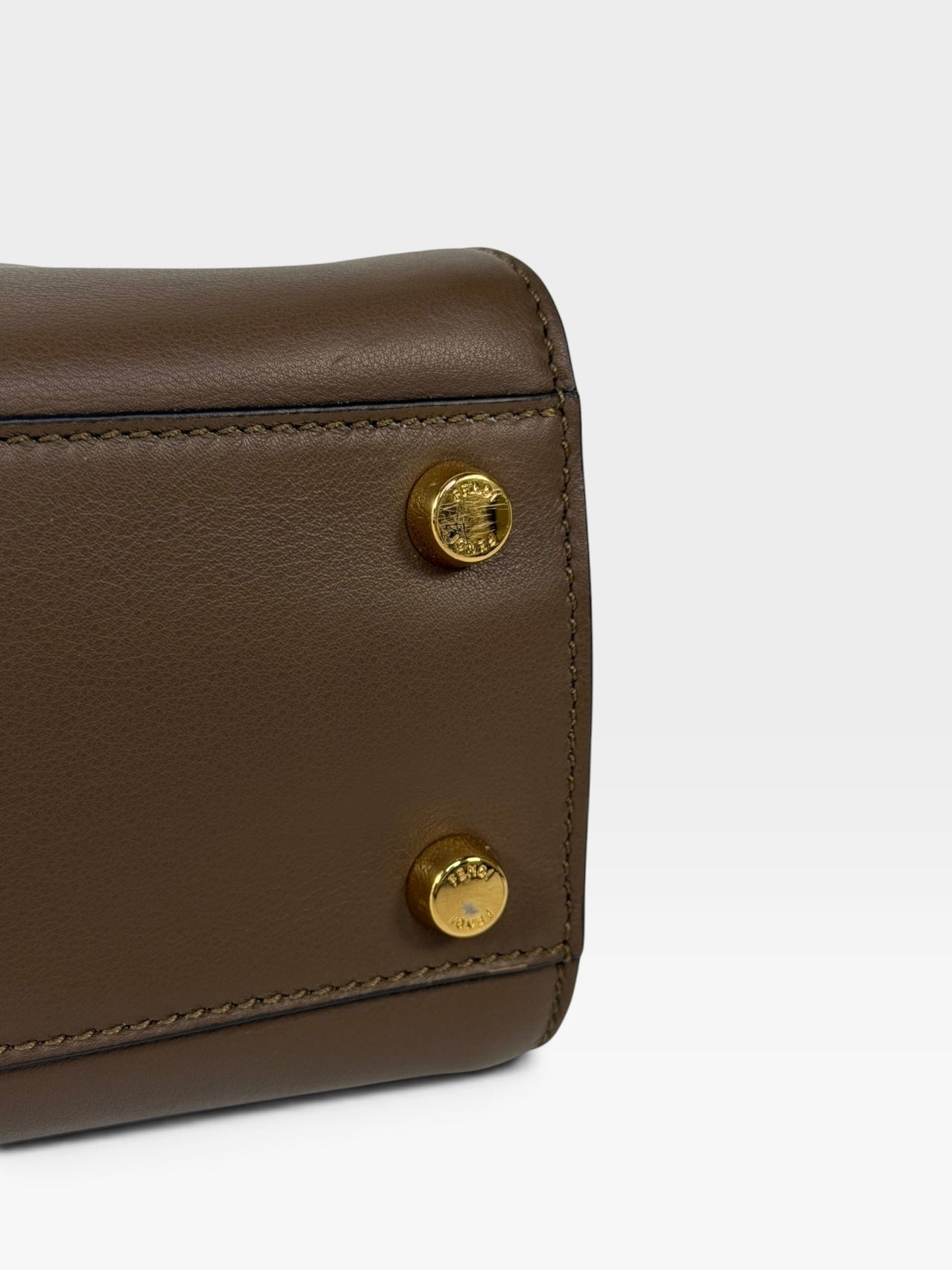 Fendi Small Peekaboo ISeeU Bag In Brown Calfskin Gold Hardware. 100% authentic and preloved in excellent condition.