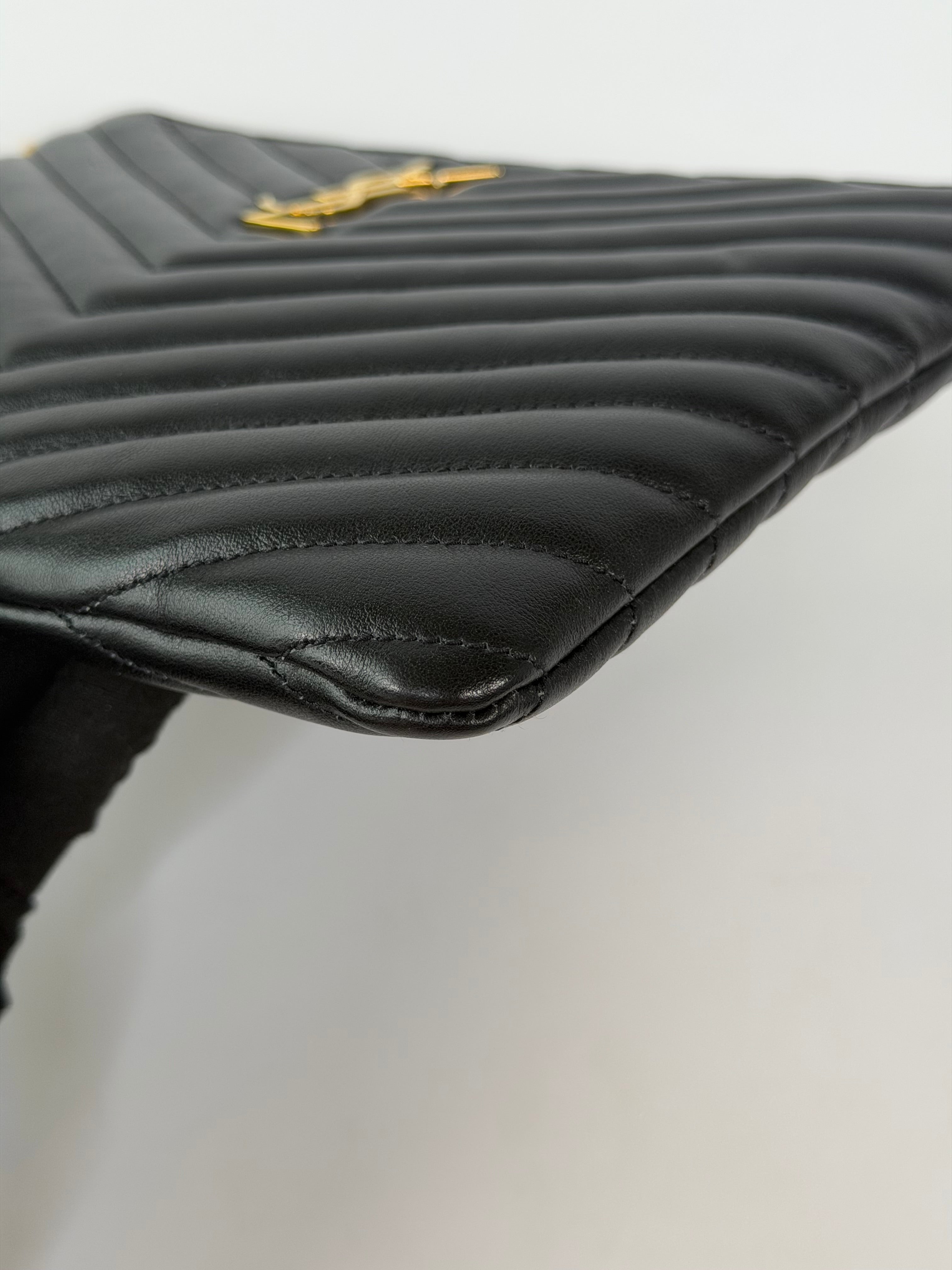 Saint Laurent Cassandre Matelassé Leather Pouch 100% authentic and preloved in excellent condition
