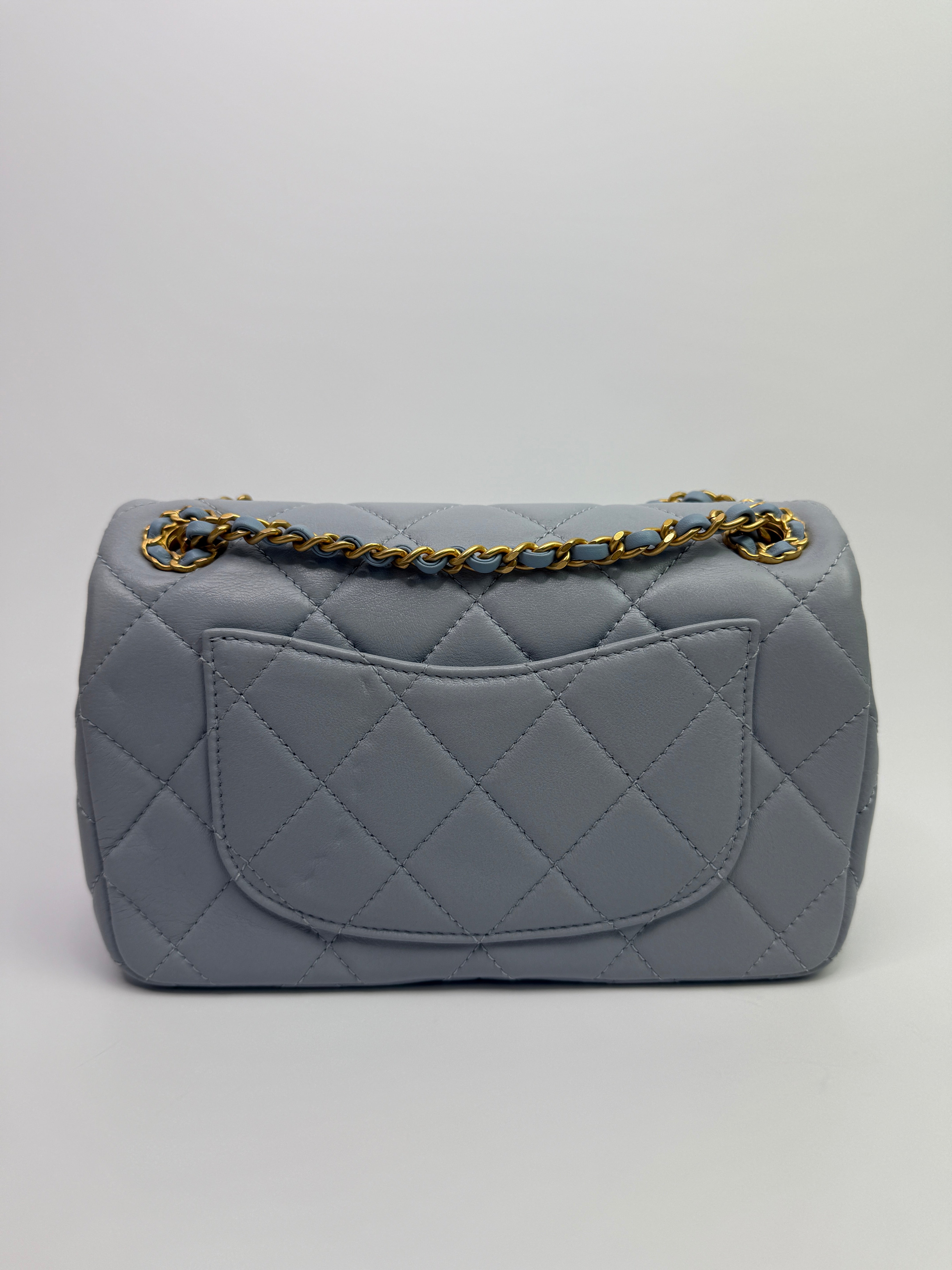 Chanel Seasonal Flap In Gris Clair Lambskin With GHW
