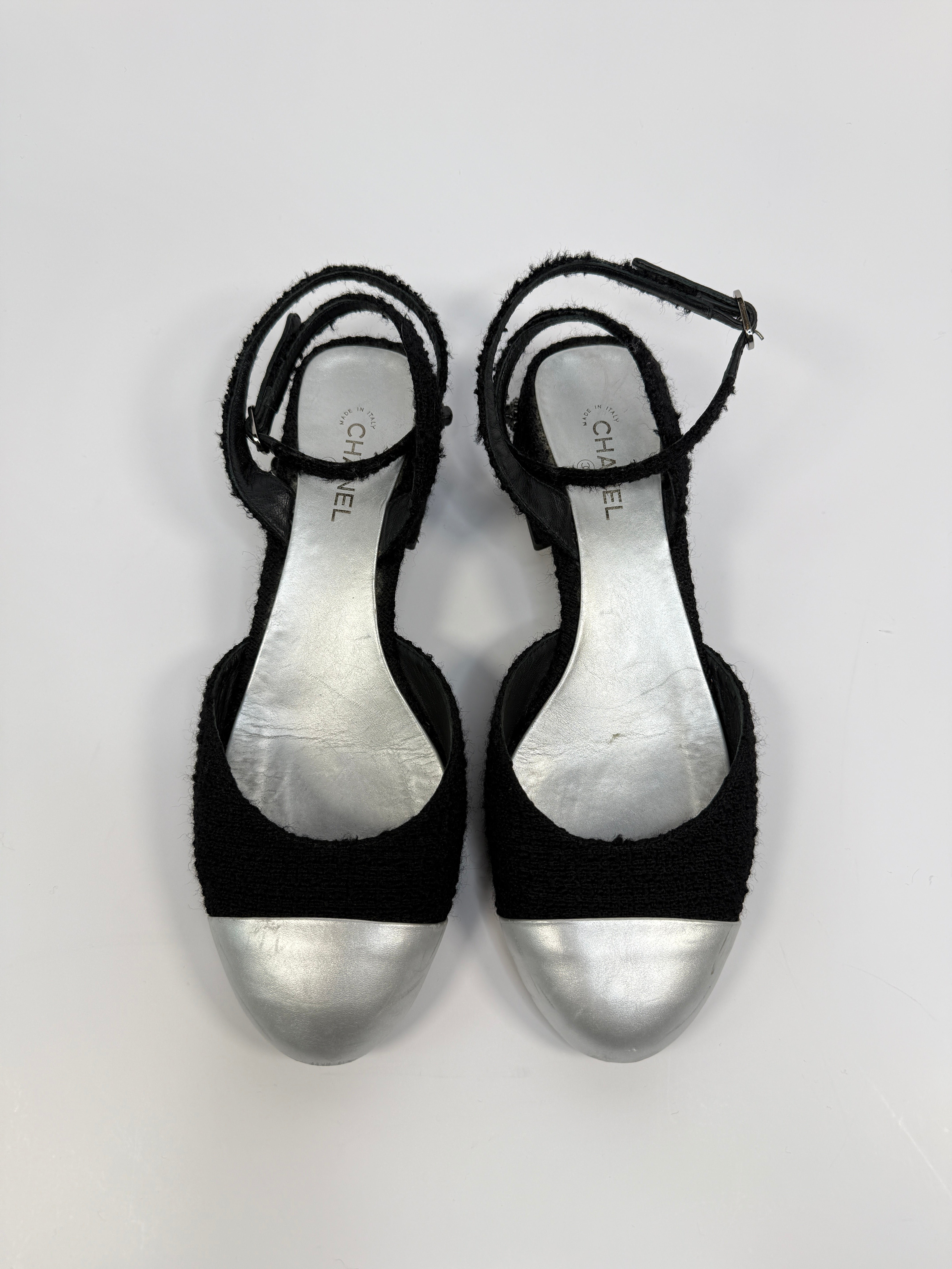 Chanel Tweed Slingback Pumps (Size 39.5/UK 6.5)