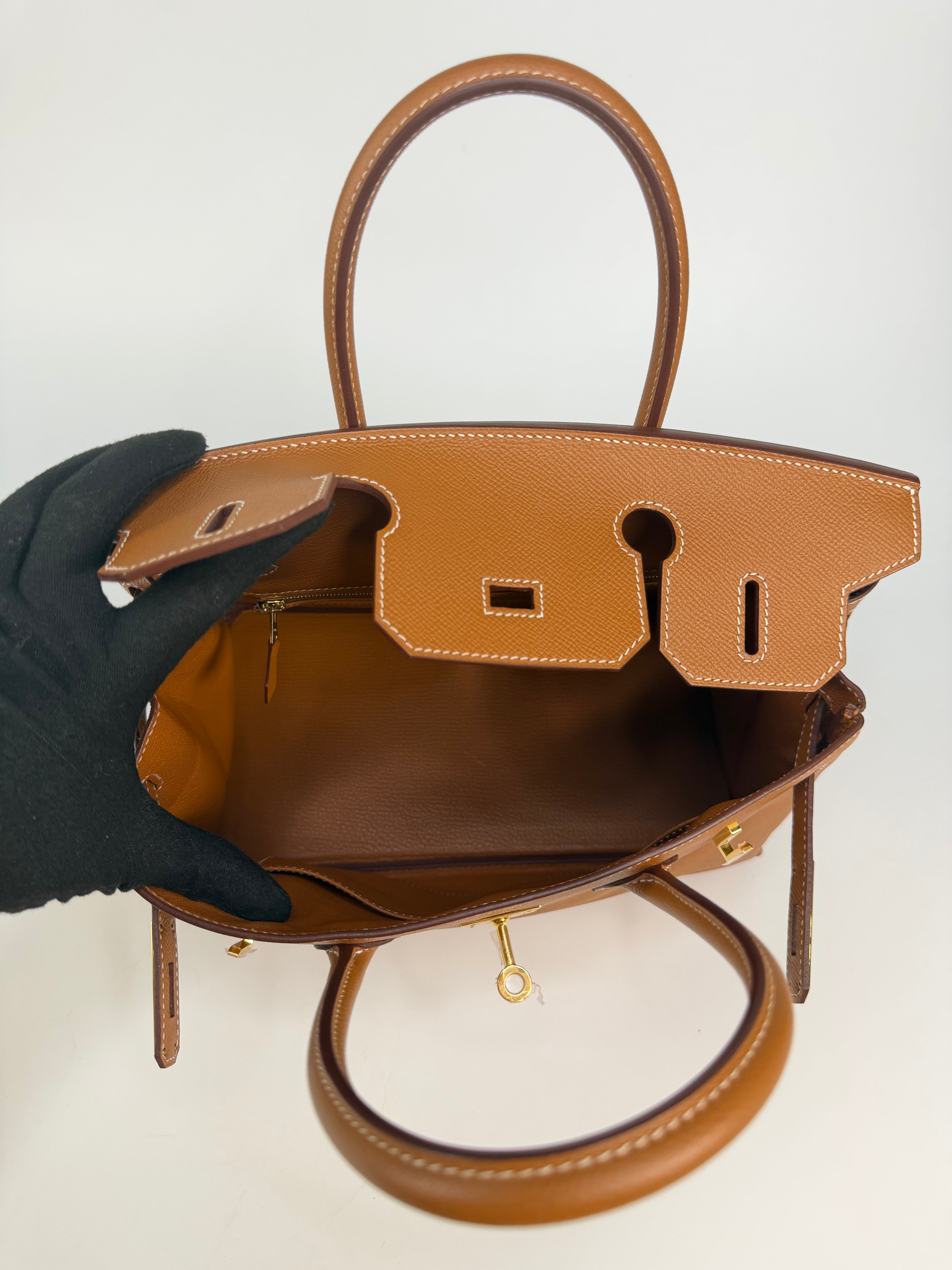 Hermès Birkin 30 In Gold Epsom Leather With Gold Hardware. Authentic and preloved in excellent condition.