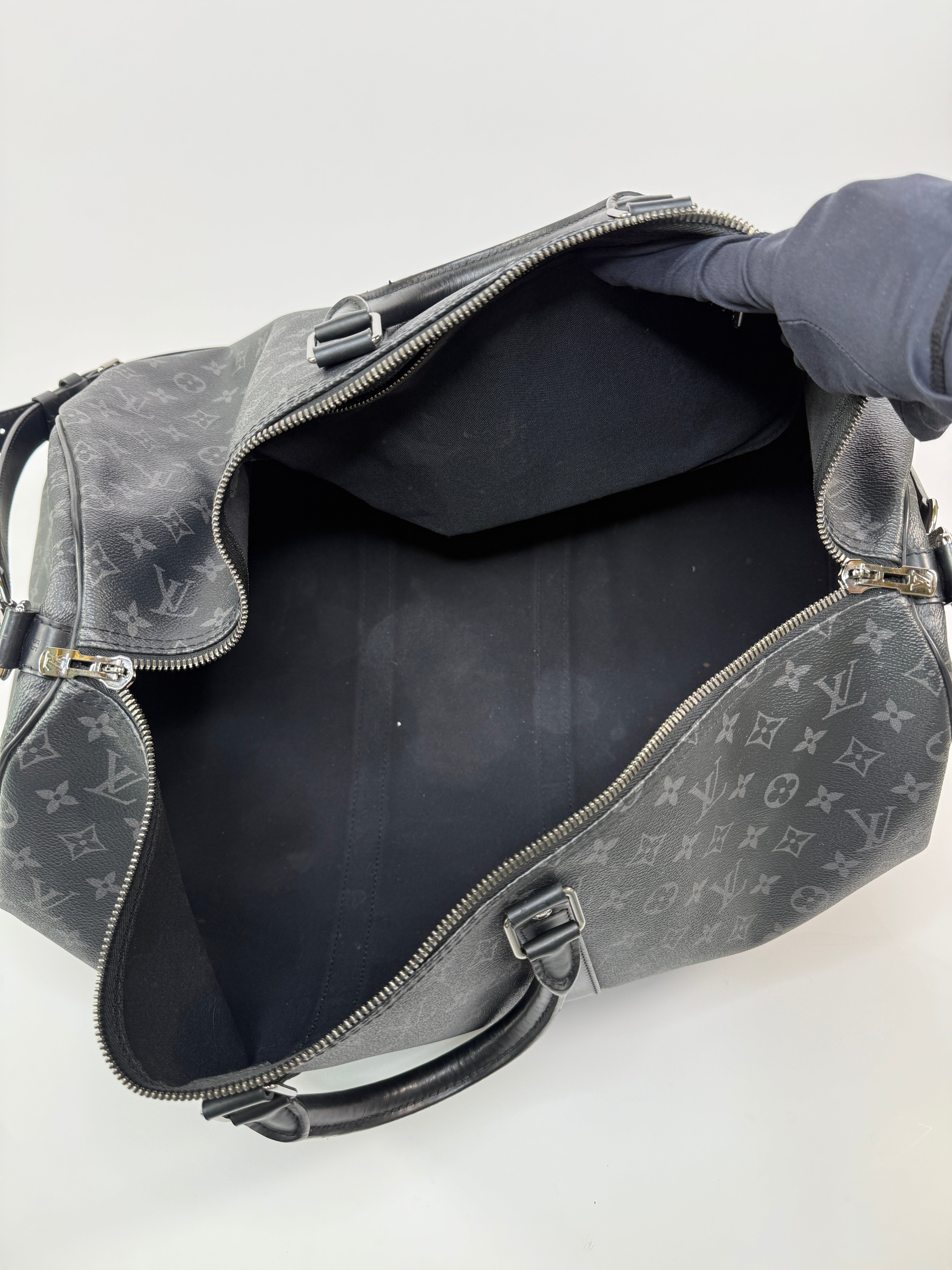 Louis Vuitton Keepall Bandouliere 55 Monogram Eclipse Black, Authentic and preloved.