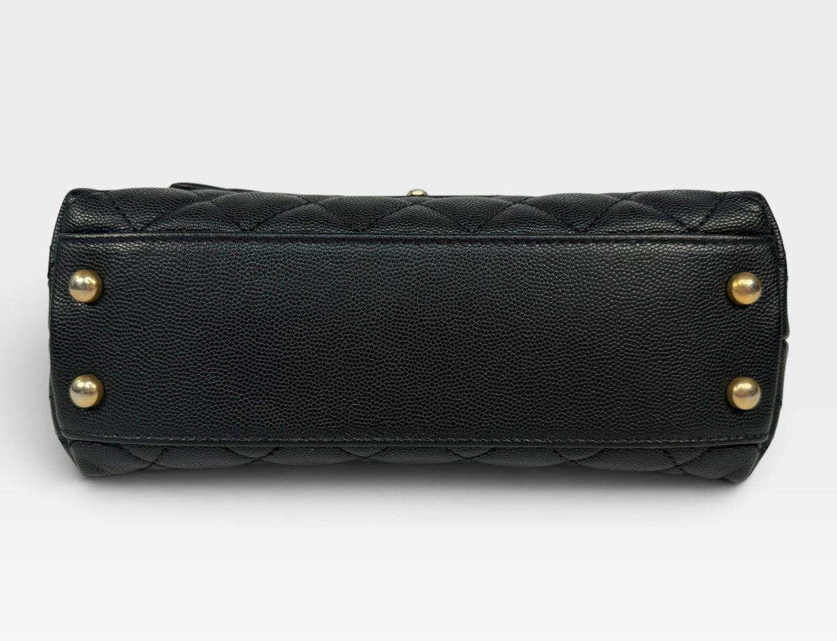 Chanel Small Coco In Black Caviar Lizard Leather With Gold Hardware. 100% authentic and preloved in excellent condition