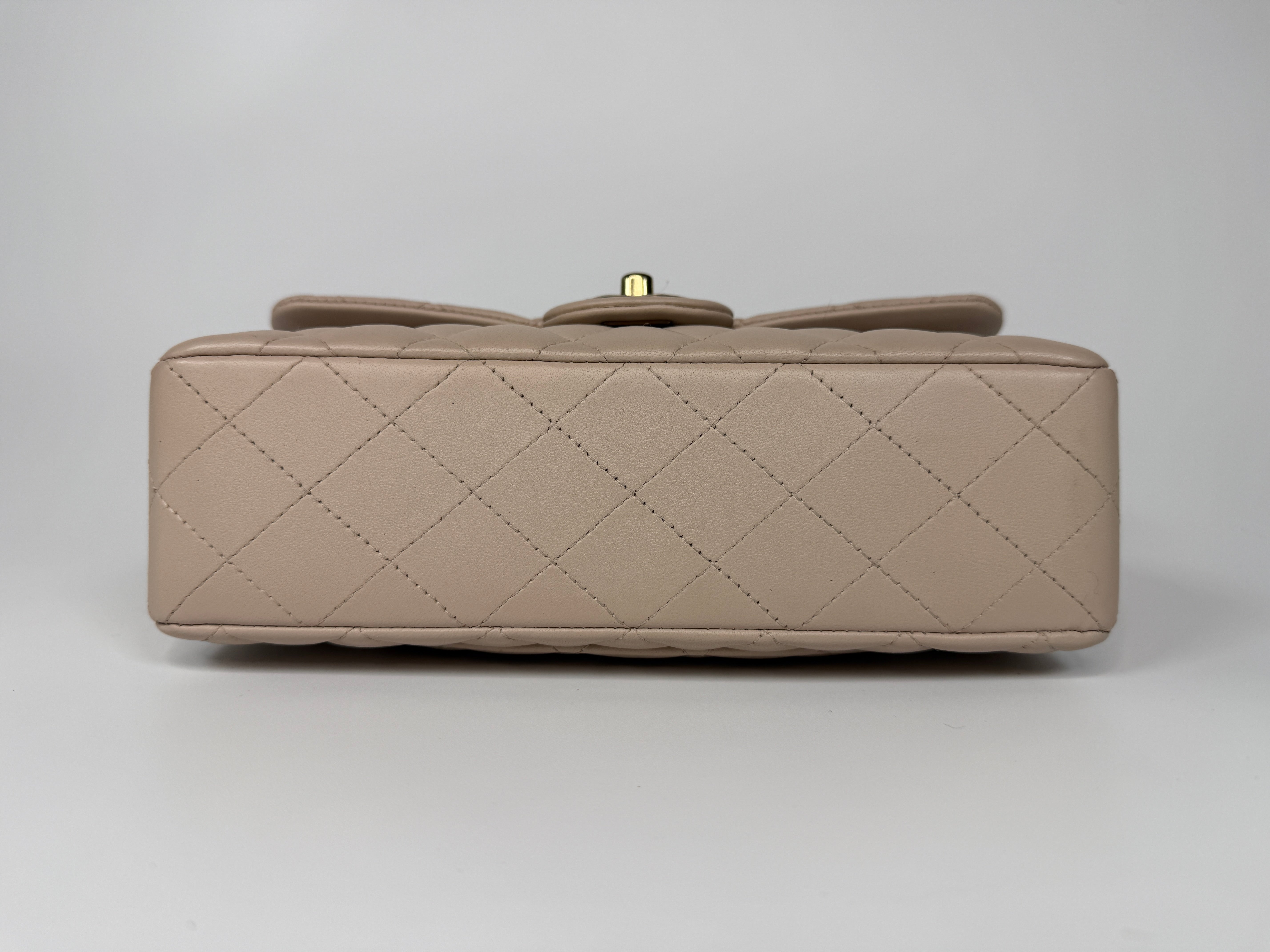 Chanel Chanel Small Classic Double Flap In Mauve Lambskin Leather With PGHW excellent condition, verified by Luxe Cheshire. International, fast and fully insured delivery. Trusted designer resale.