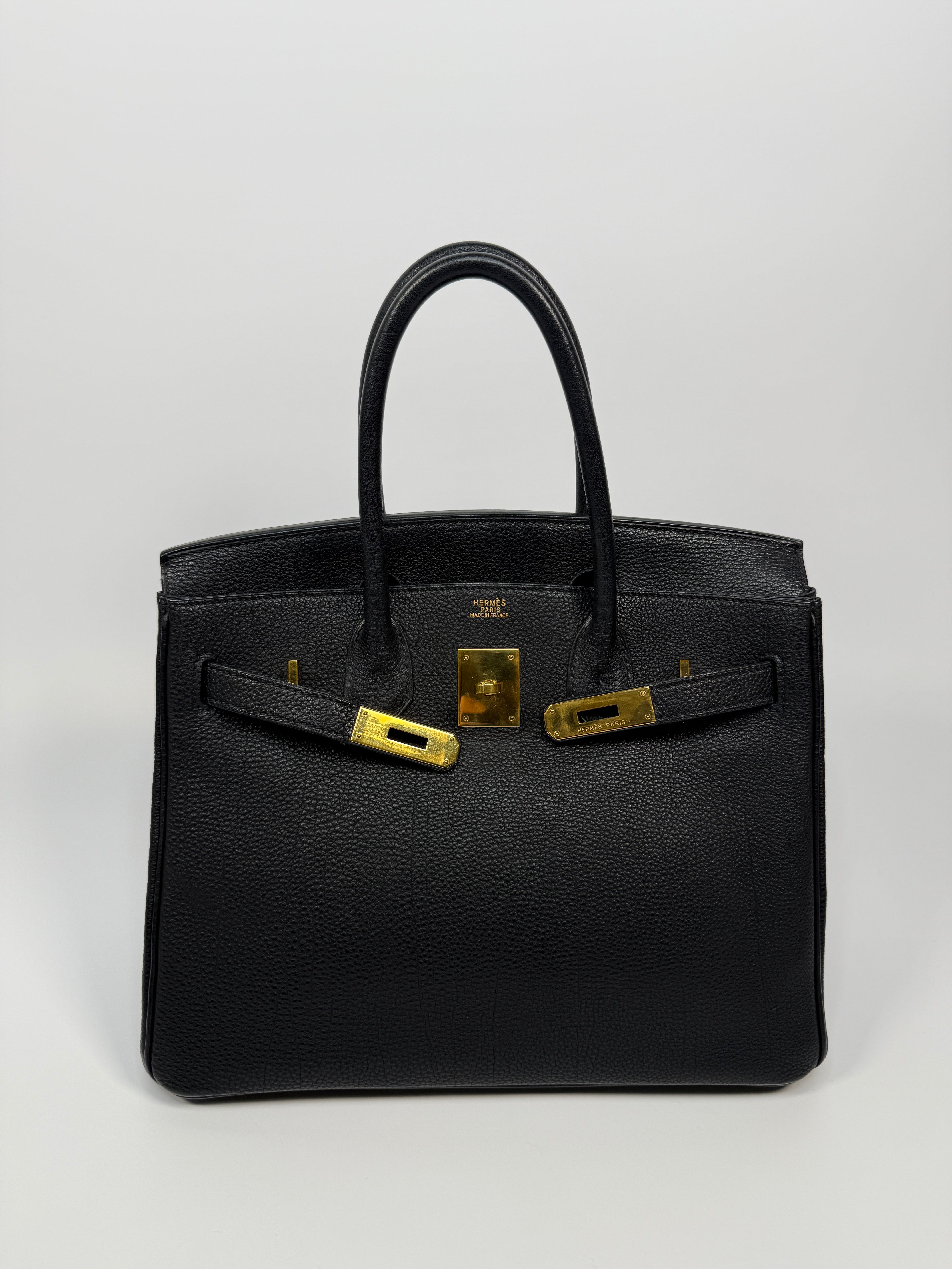 Authentic Pre Loved Hermès Birkin 30 In Black Togo Leather With Gold Hardware Excellent Condition
