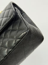 Chanel Small Classic Double Flap In Black Caviar Leather With GHW
