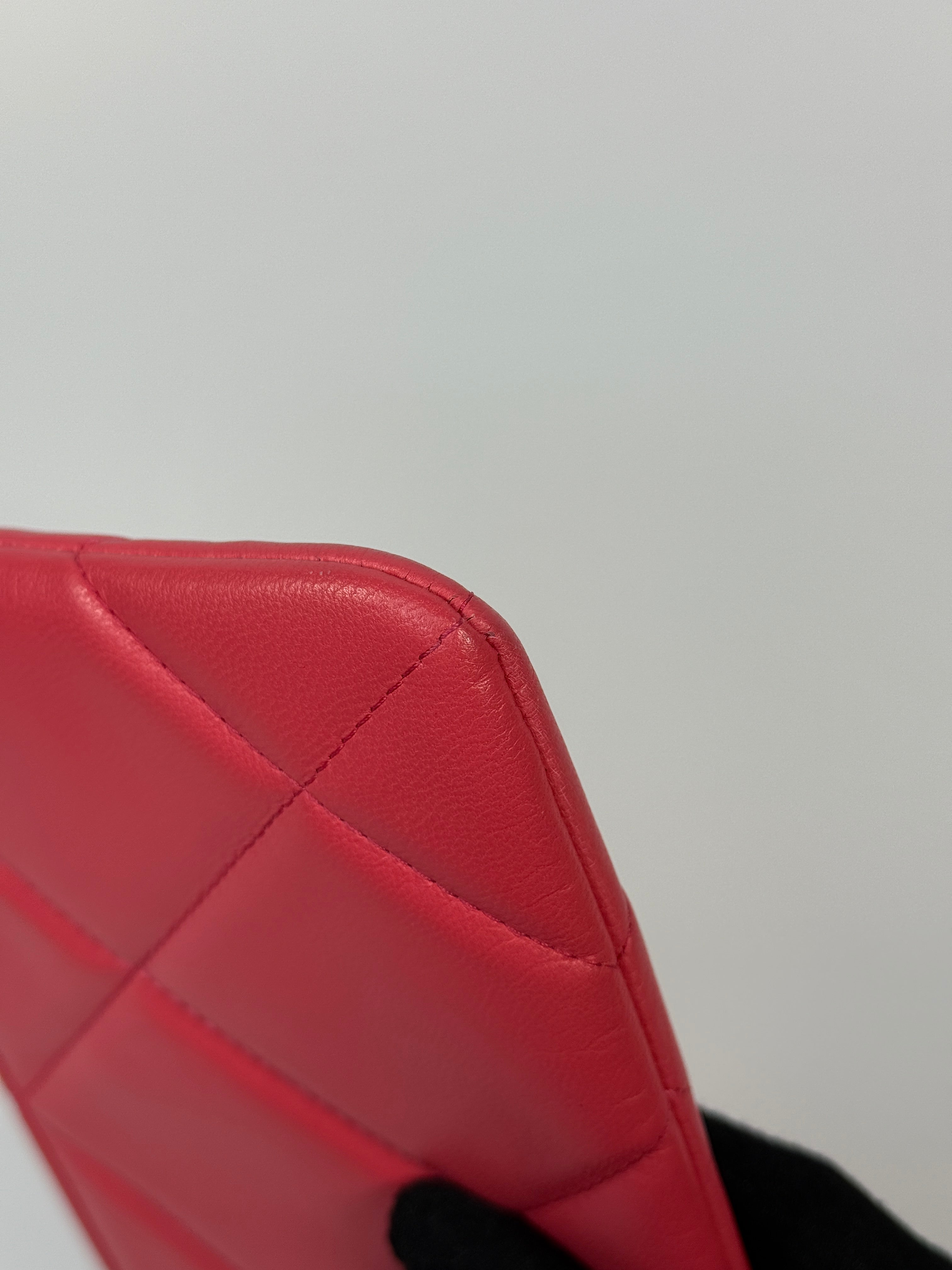 Chanel 19 Zip Pouch In Pink Calfskin Leather With Gold Hardware. Authentic preloved condition.