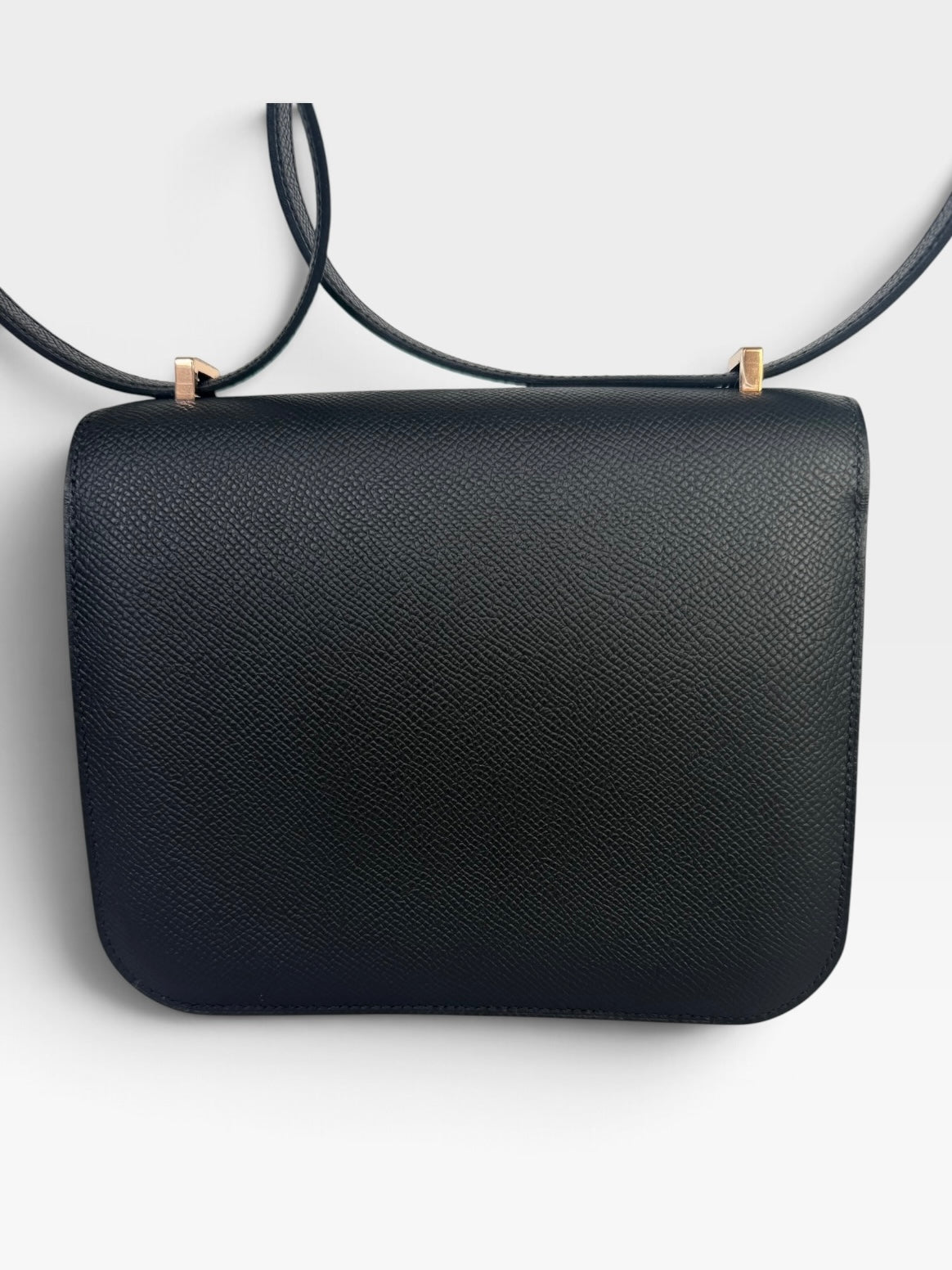 Hermès Constance 18 In Black Epsom Leather Rose GHW