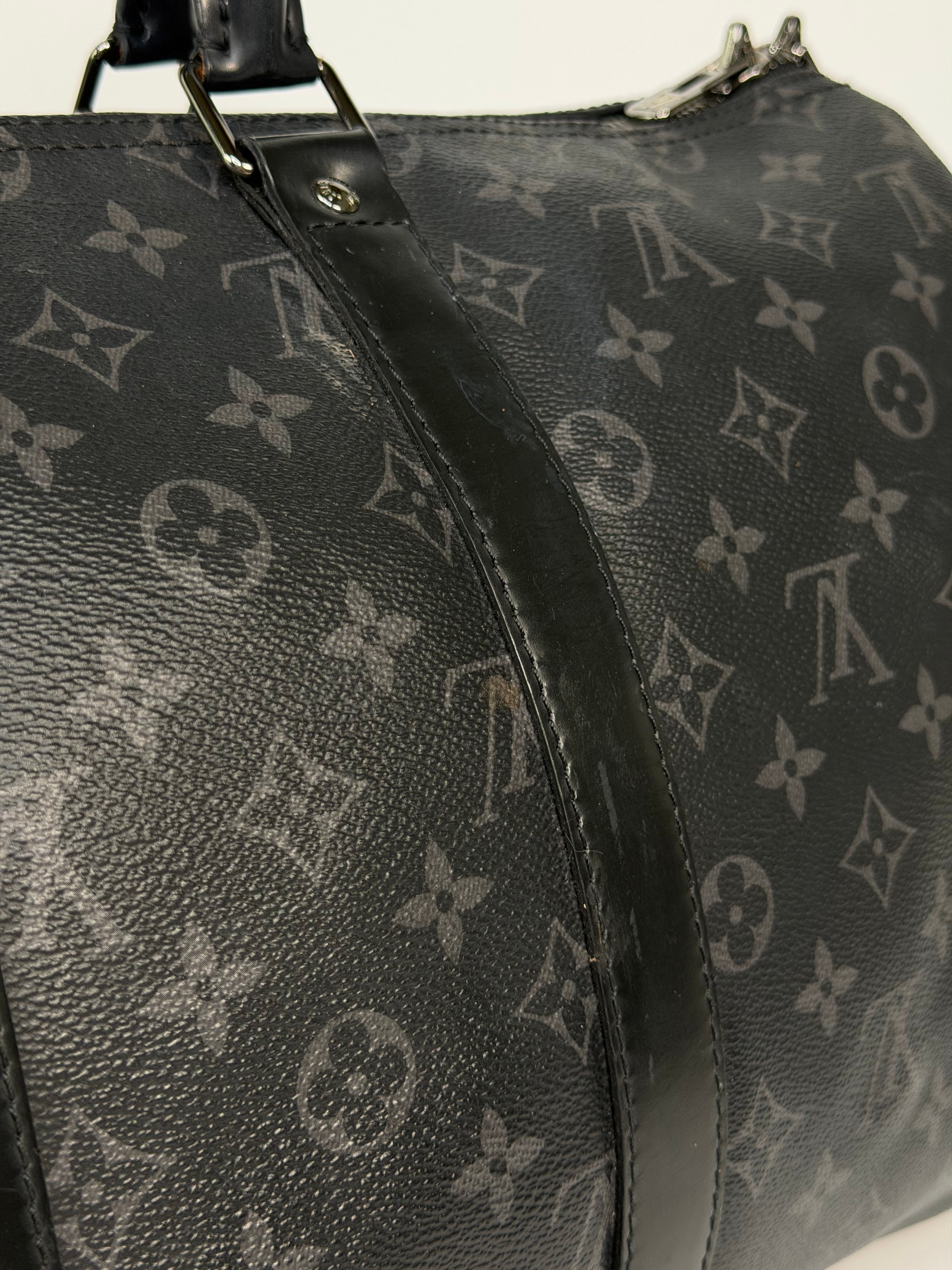 Louis Vuitton Keepall Bandouliere 45 Monogram Eclipse Canvas. 100% authentic and preloved in excellent condition.