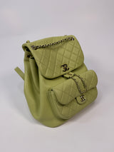 Chanel Duma Backpack In Green Calfskin Leather With PGHW