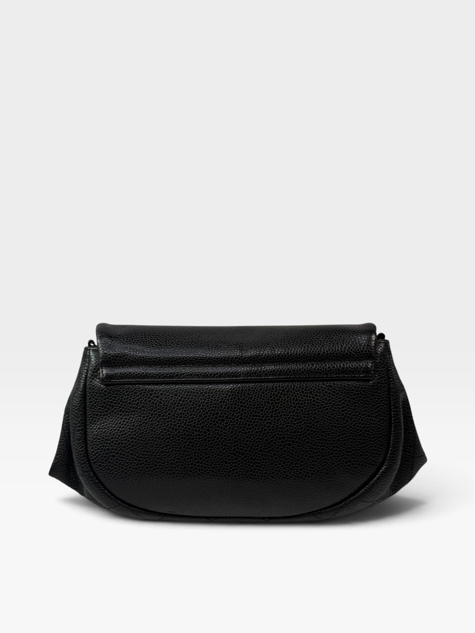 Chanel Wallet On Chain Half Moon In Black caviar With Silver Hardware 100% authentic and preloved in excellent condition