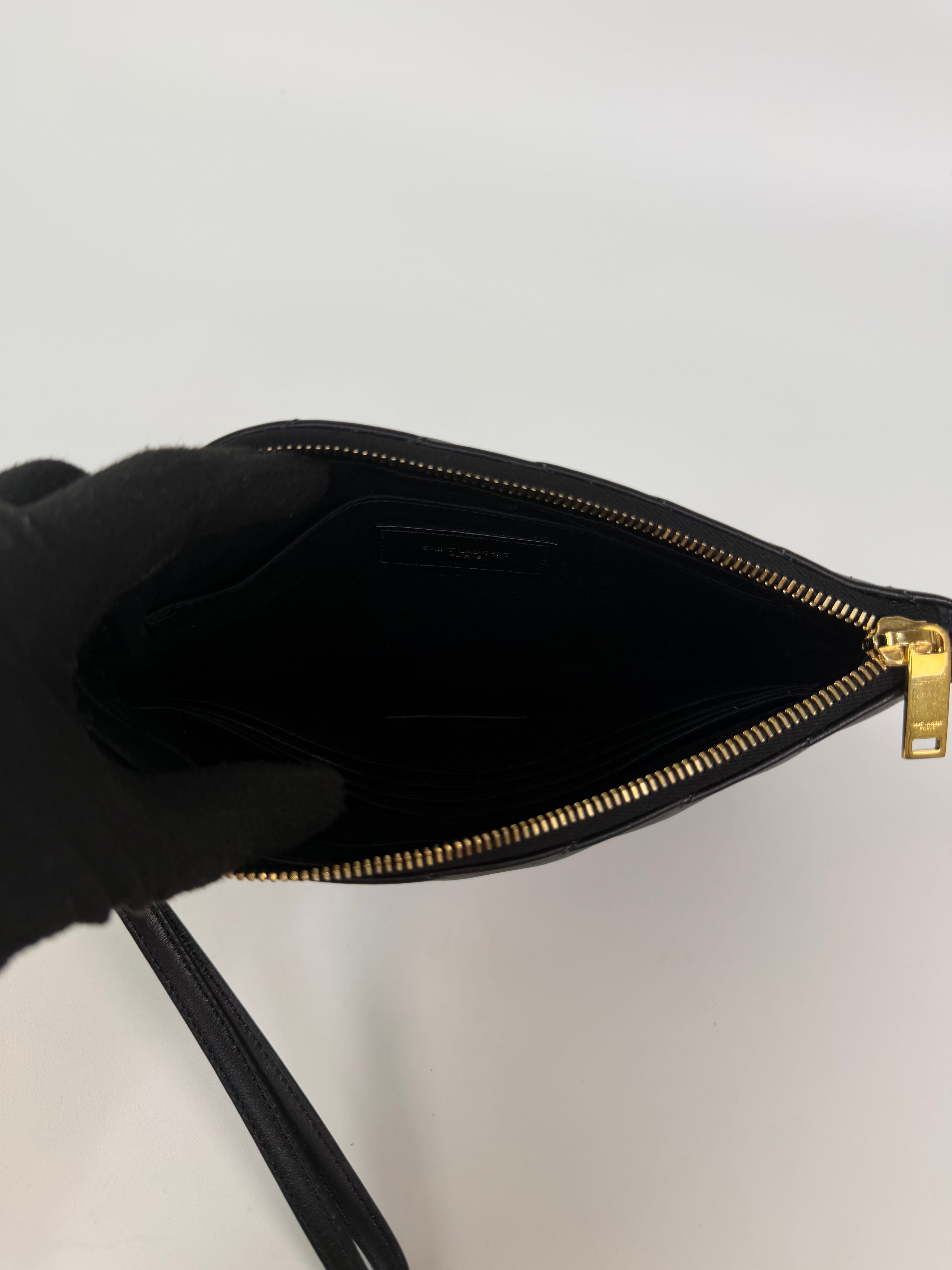 Saint Laurent Cassandre Matelassé Leather Pouch 100% authentic and preloved in excellent condition