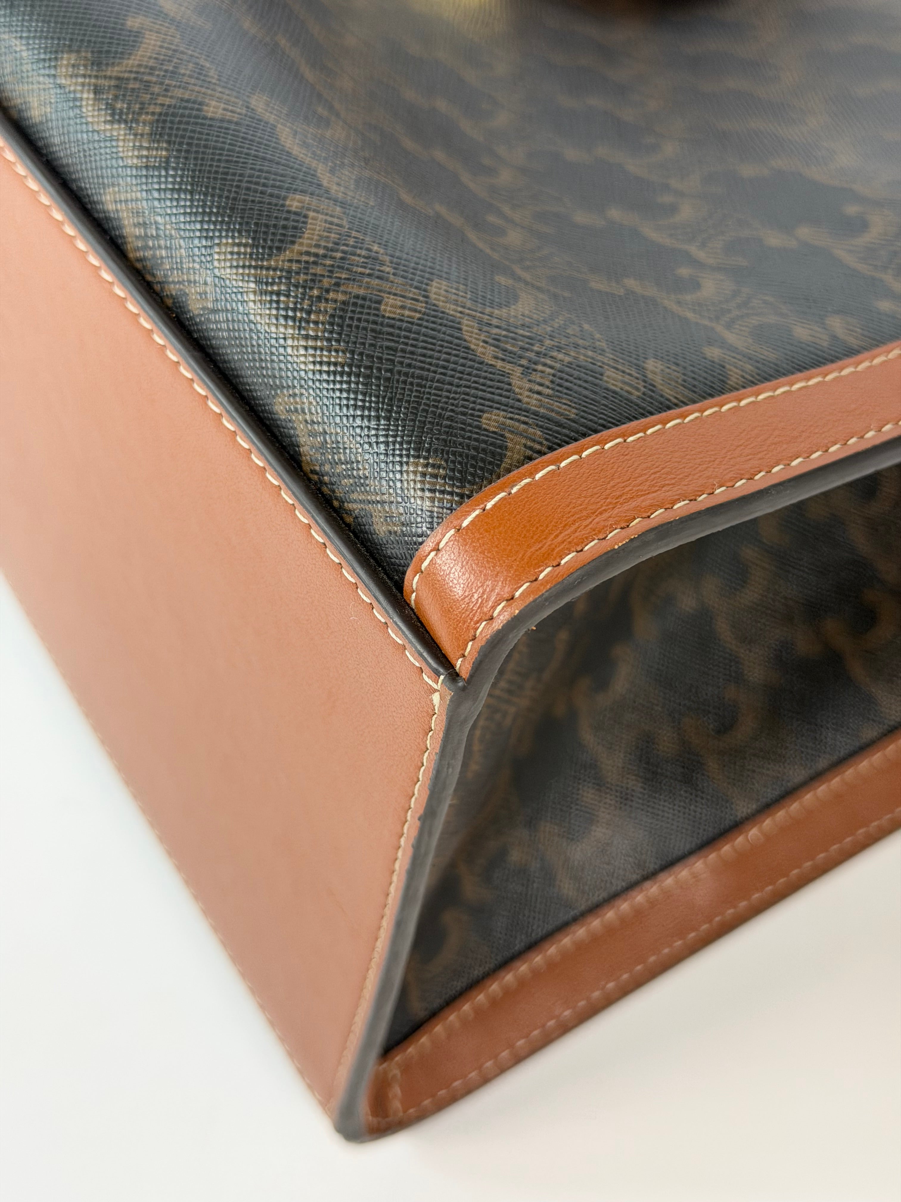 Celine Cabas 16 In Triomphe Canvas And Tan Calfskin. 100% authentic and preloved in excellent condition.