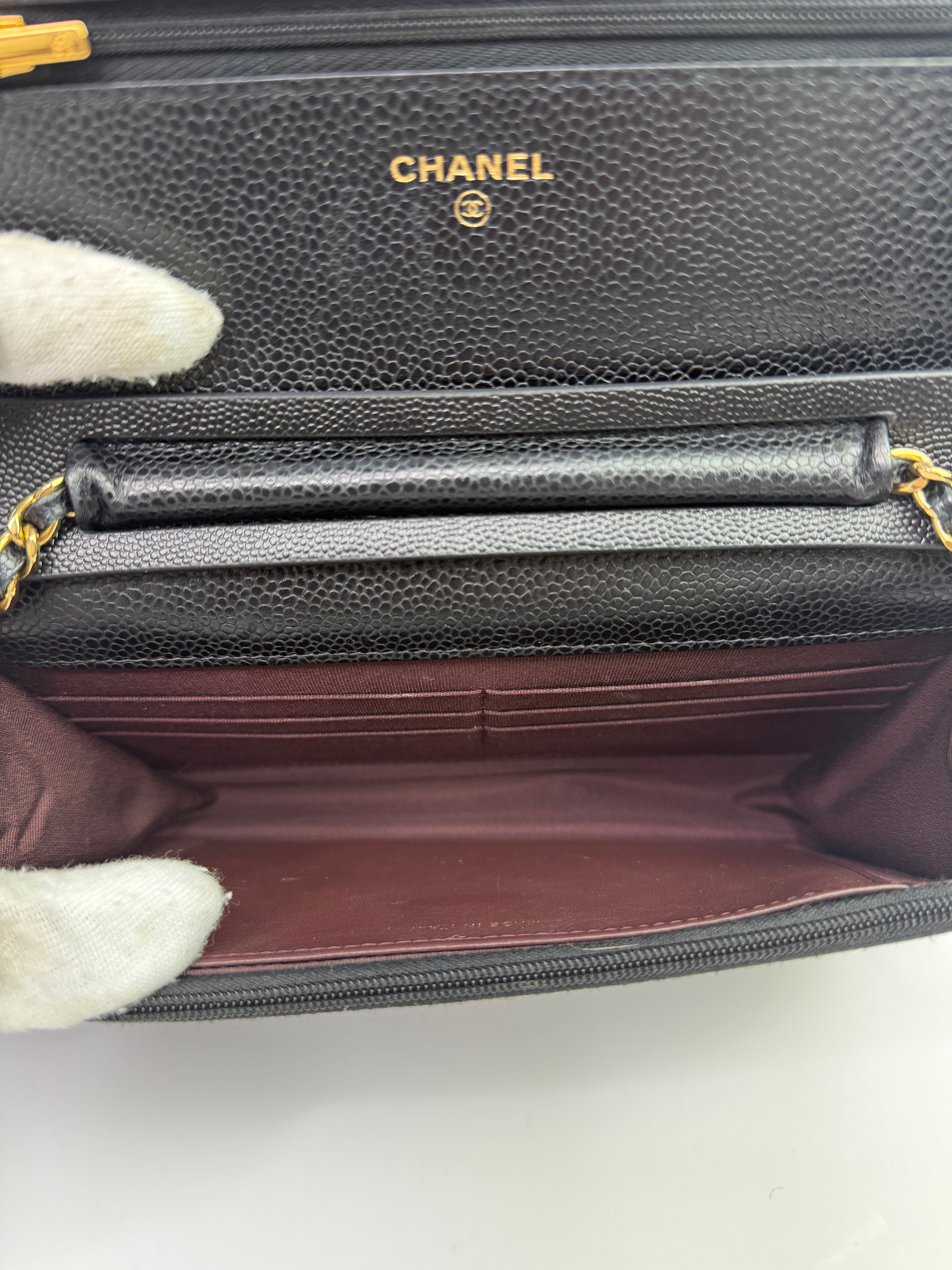 Chanel Wallet On Chain Black Caviar Leather With GHW