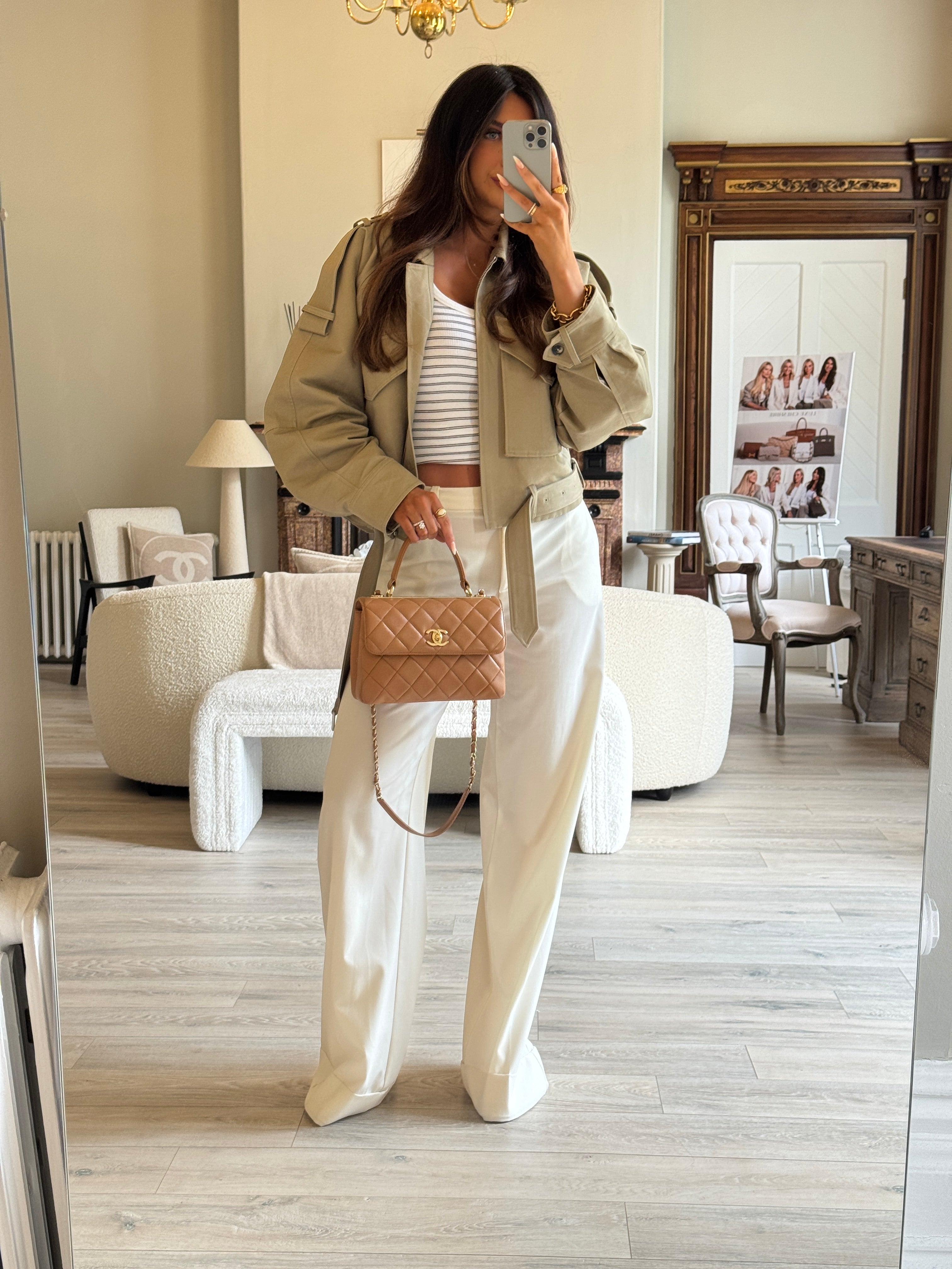 Chanel Caramel Small Trendy In Lambskin Leather